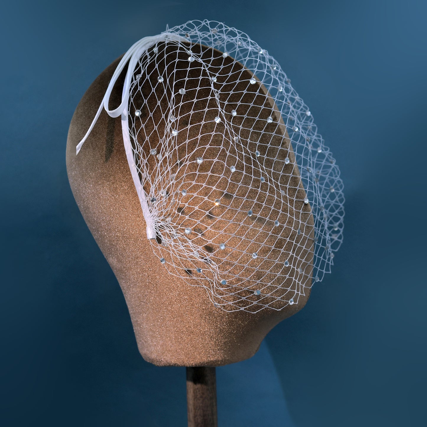 Rhinestone Birdcage Bridal Veil Wedding Headband Veil - Bridella BMA21-W
