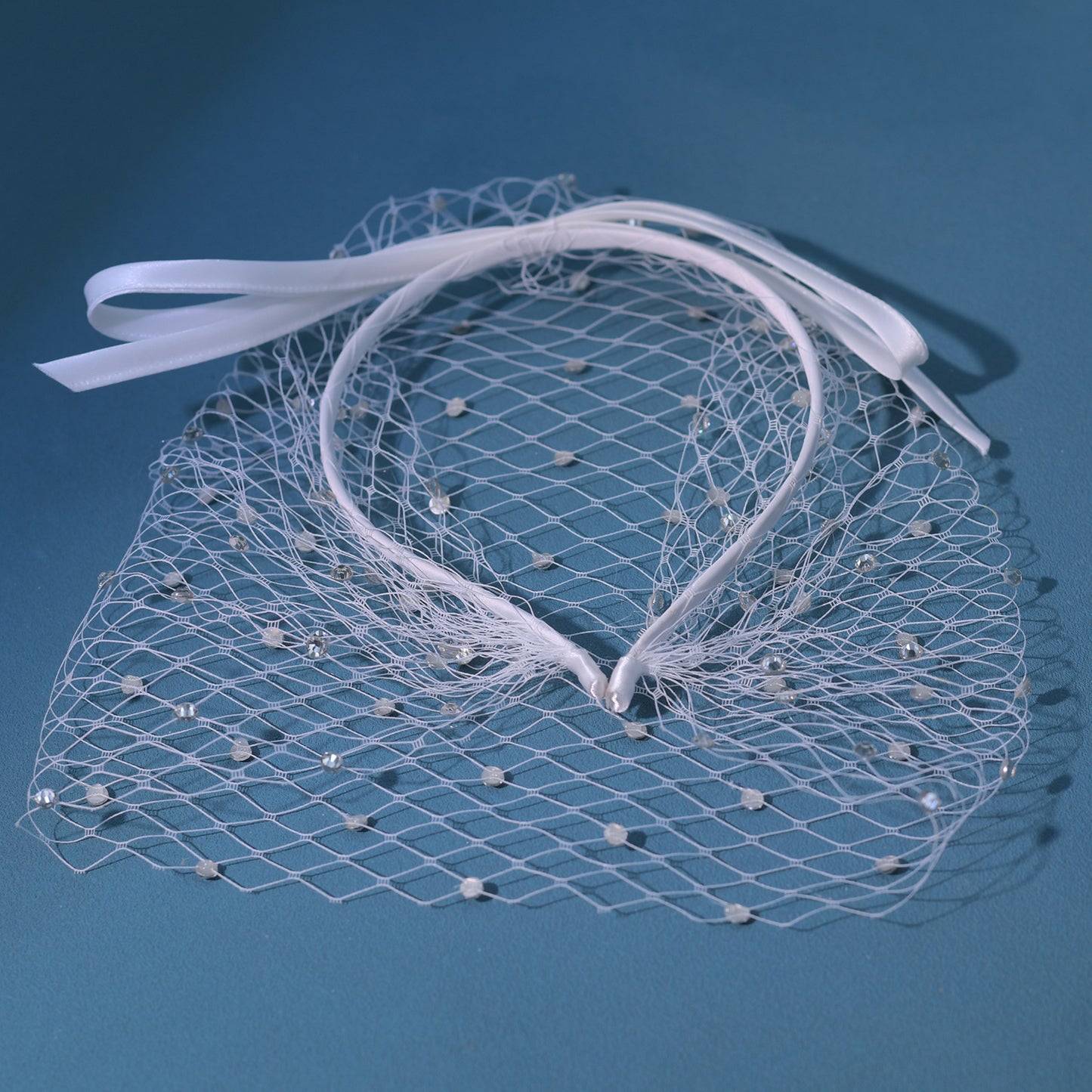 Rhinestone Birdcage Bridal Veil Wedding Headband Veil - Bridella BMA21-W