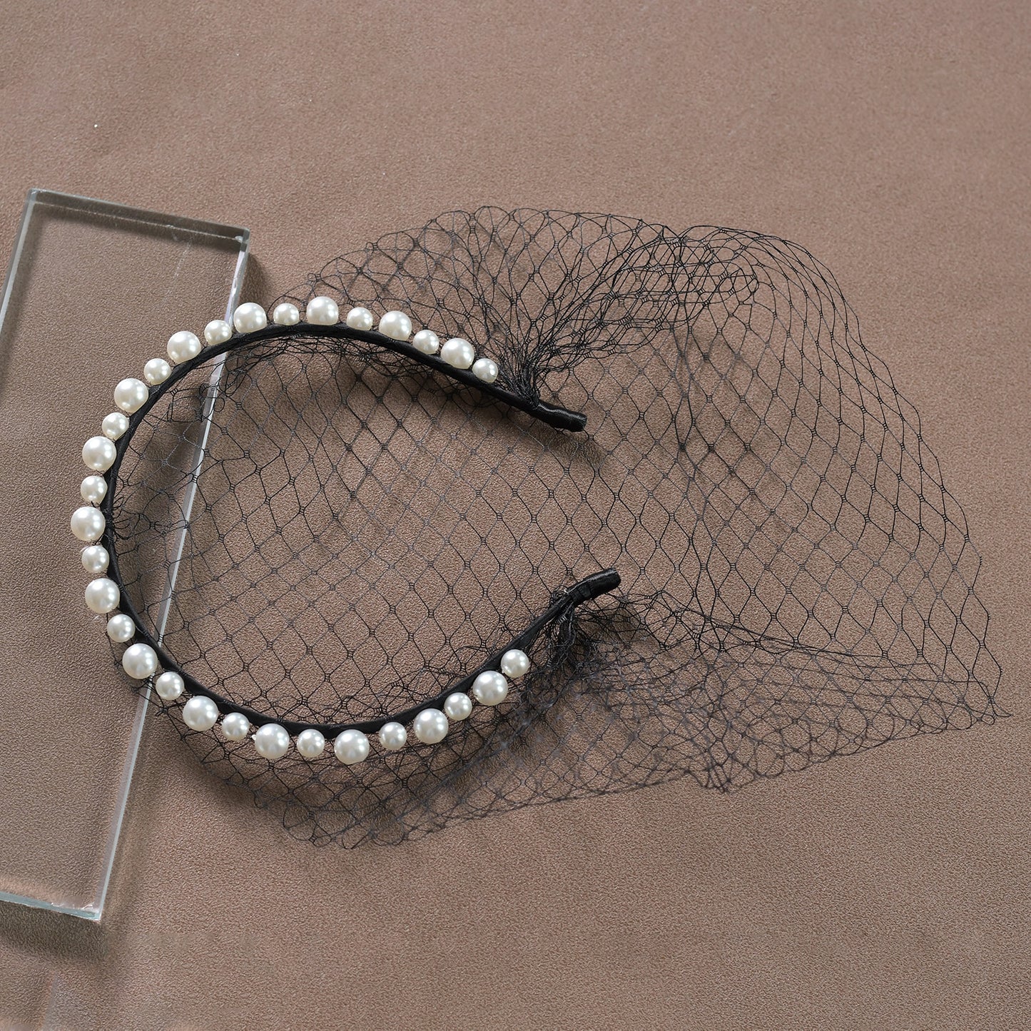 Black Birdcage Veil Bridal Blusher Face Veil Vintage Wedding Hair Accessory - Bridella BVA11-B