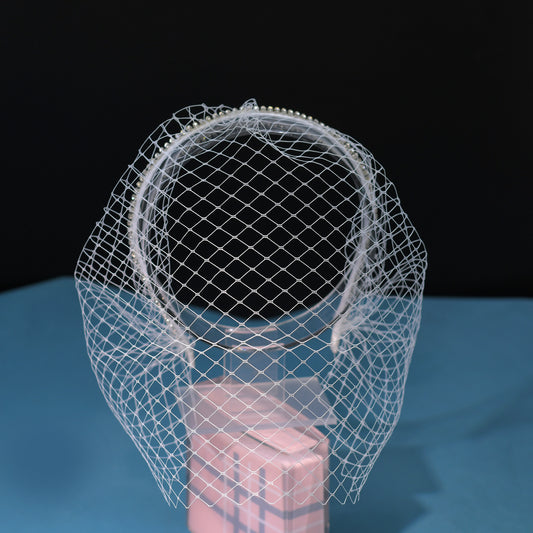 Vintage Birdcage Bridal Veil Wedding Headband Veil - Bridella BMA49-W