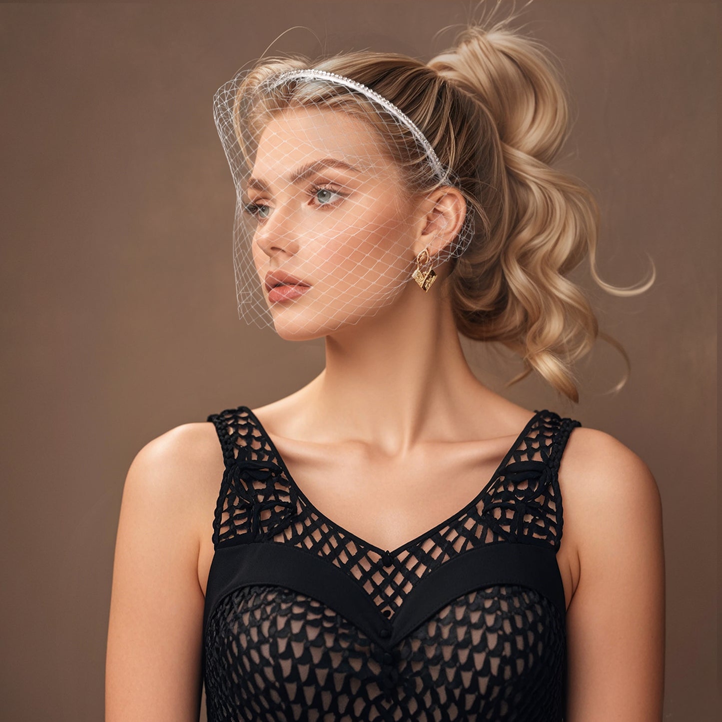 Vintage Birdcage Bridal Veil Wedding Headband Veil - Bridella BMA49-W