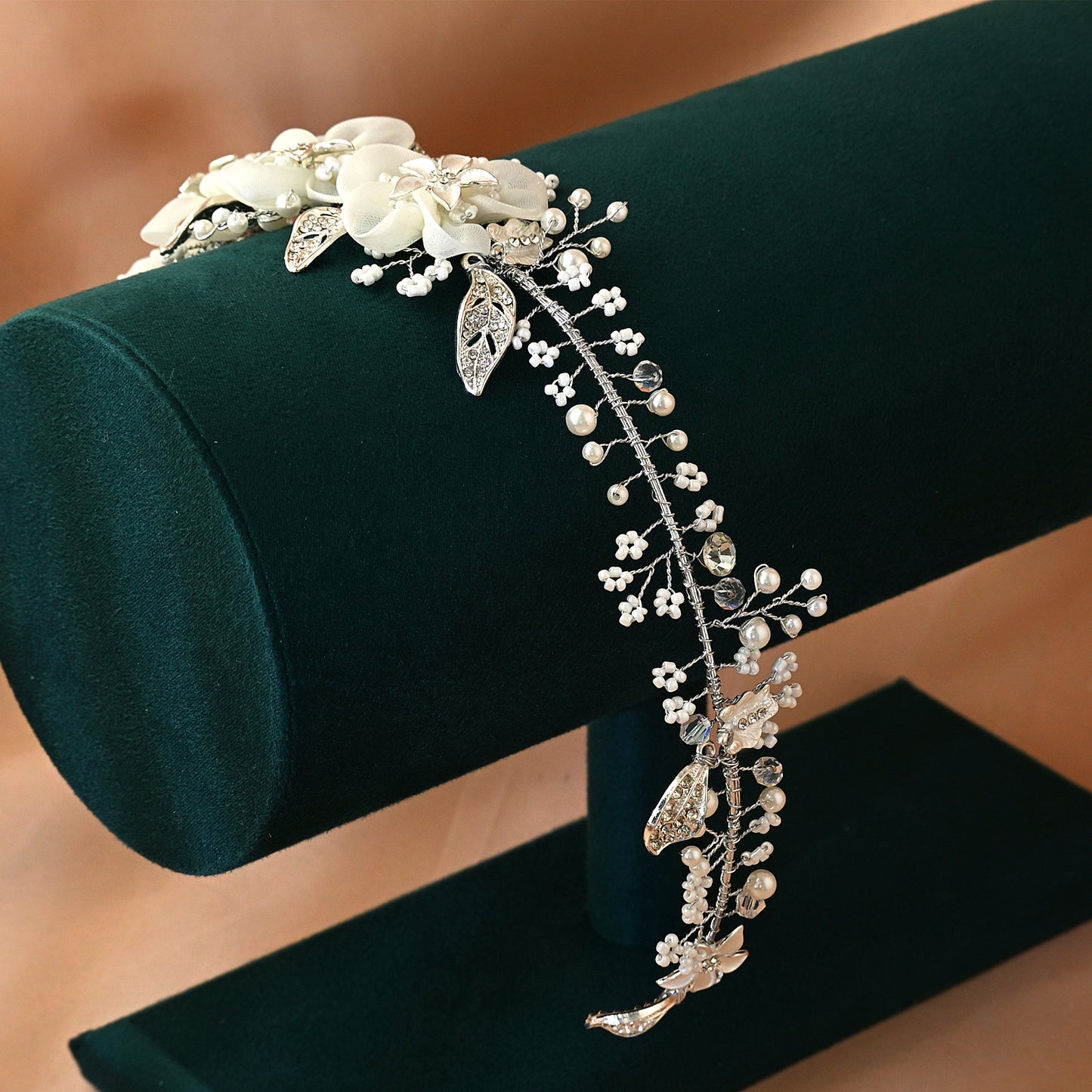 Pearl Flower Bridal Hair Vine Wedding Headpiece – Bridella BHP274-S