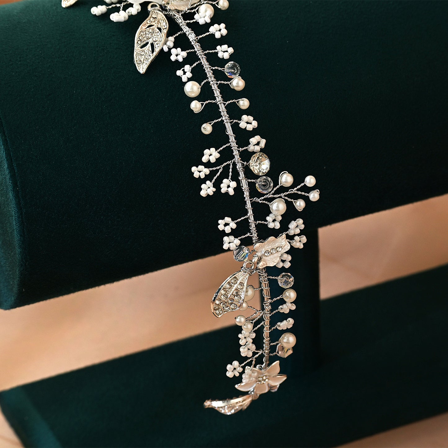 Pearl Flower Bridal Hair Vine Wedding Headpiece – Bridella BHP274-S