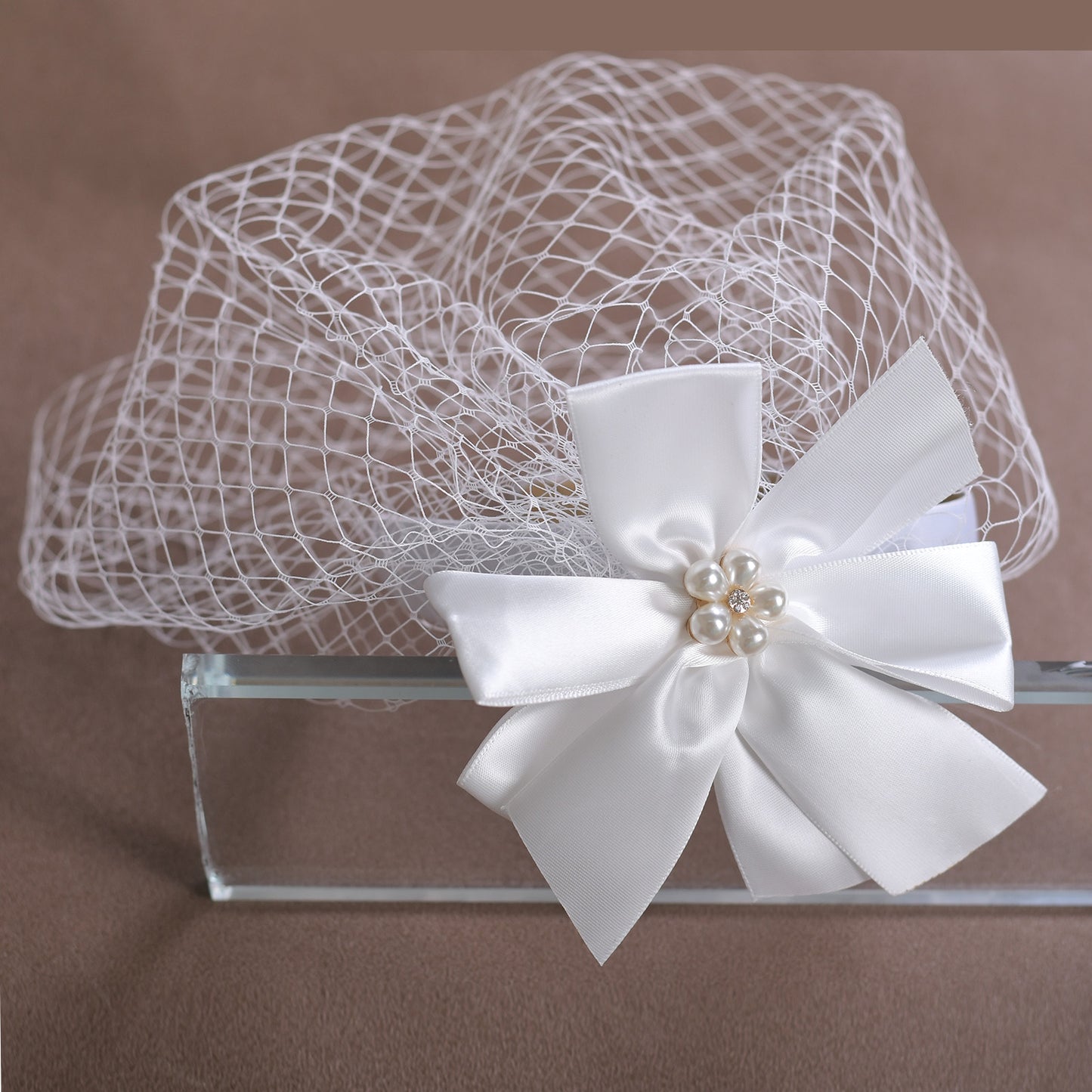 Fashion Ladies Face Accessories Handmade Bow Fishnet Hair Accessories Bridal Wedding Prom Bird Cage Veil - Bridella BVA07
