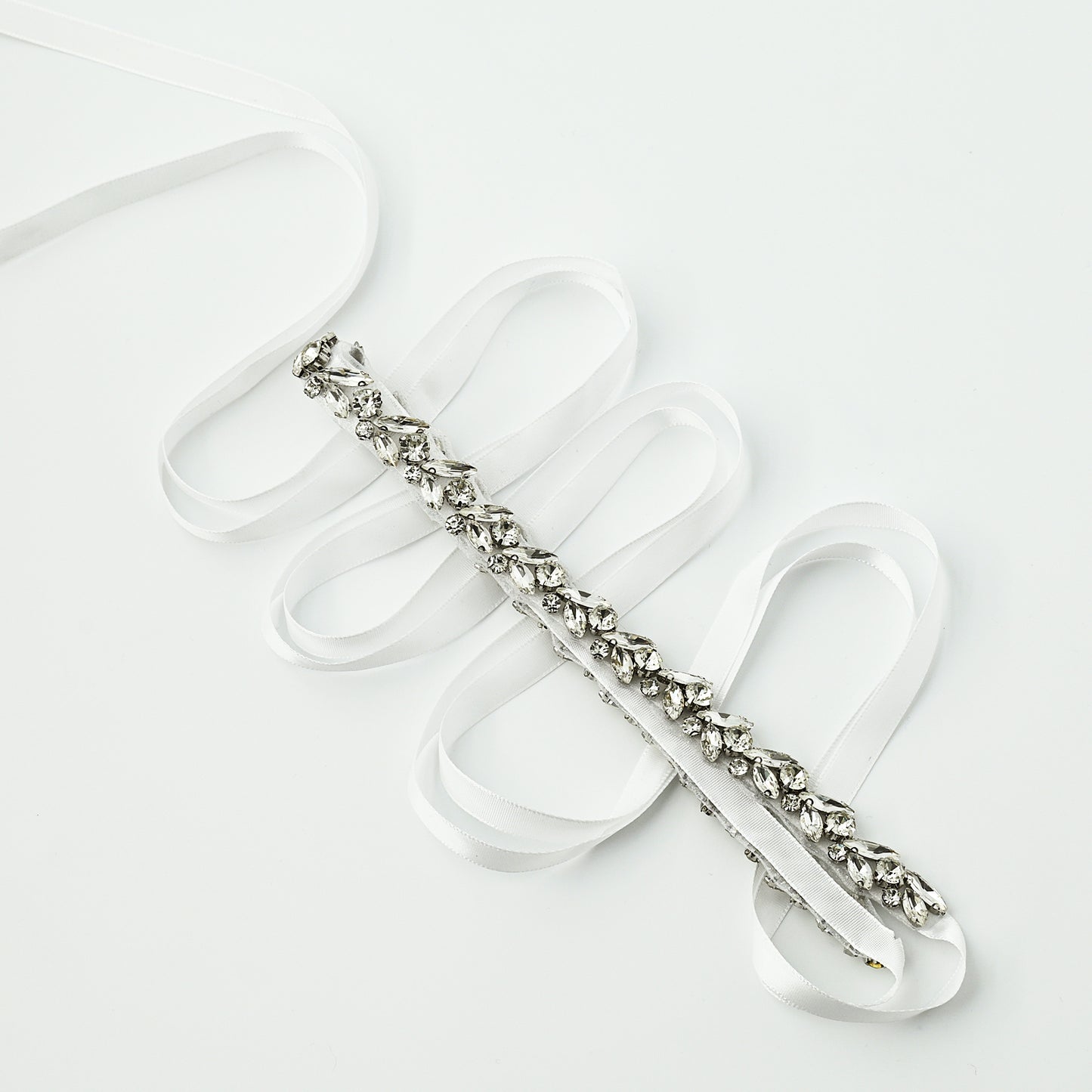 White Rhinestone Bridal Belt – Bridella BS468