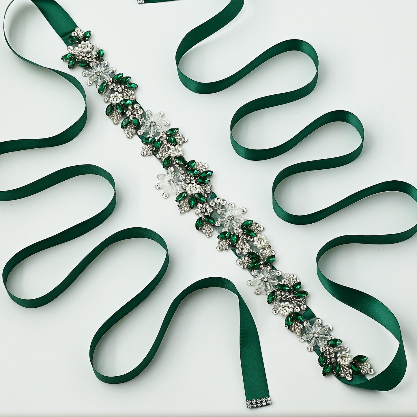 Rhinestone Flower Belt – Bridella BS434