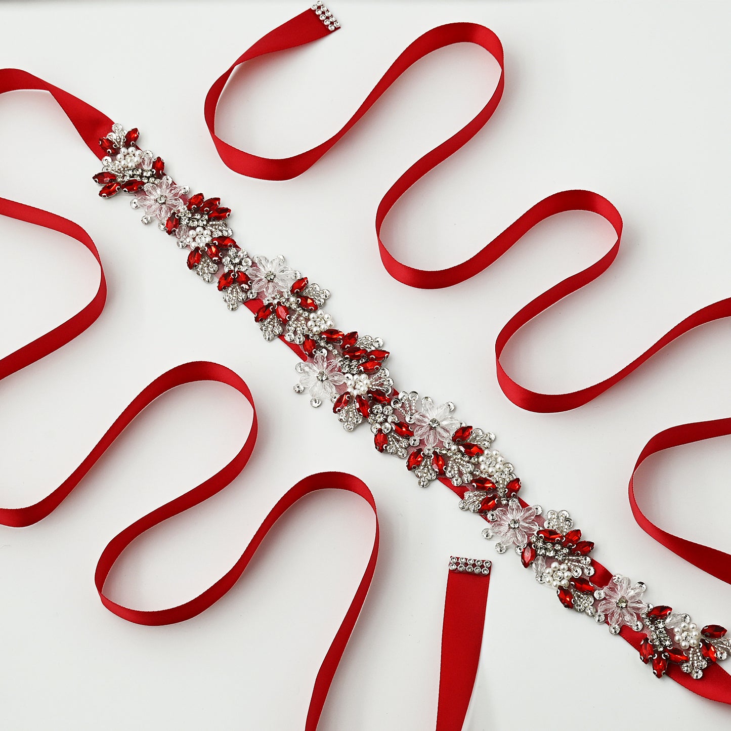 Rhinestone Flower Belt – Bridella BS434