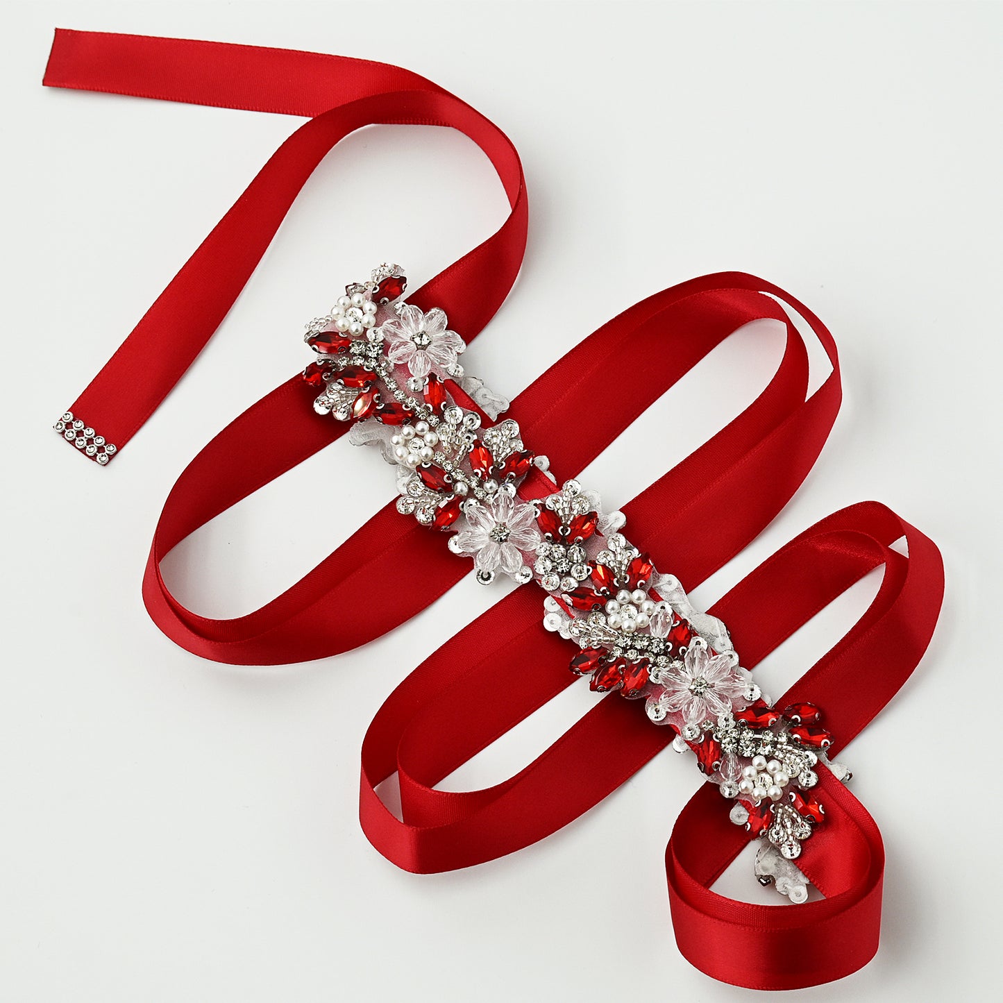 Rhinestone Flower Belt – Bridella BS434