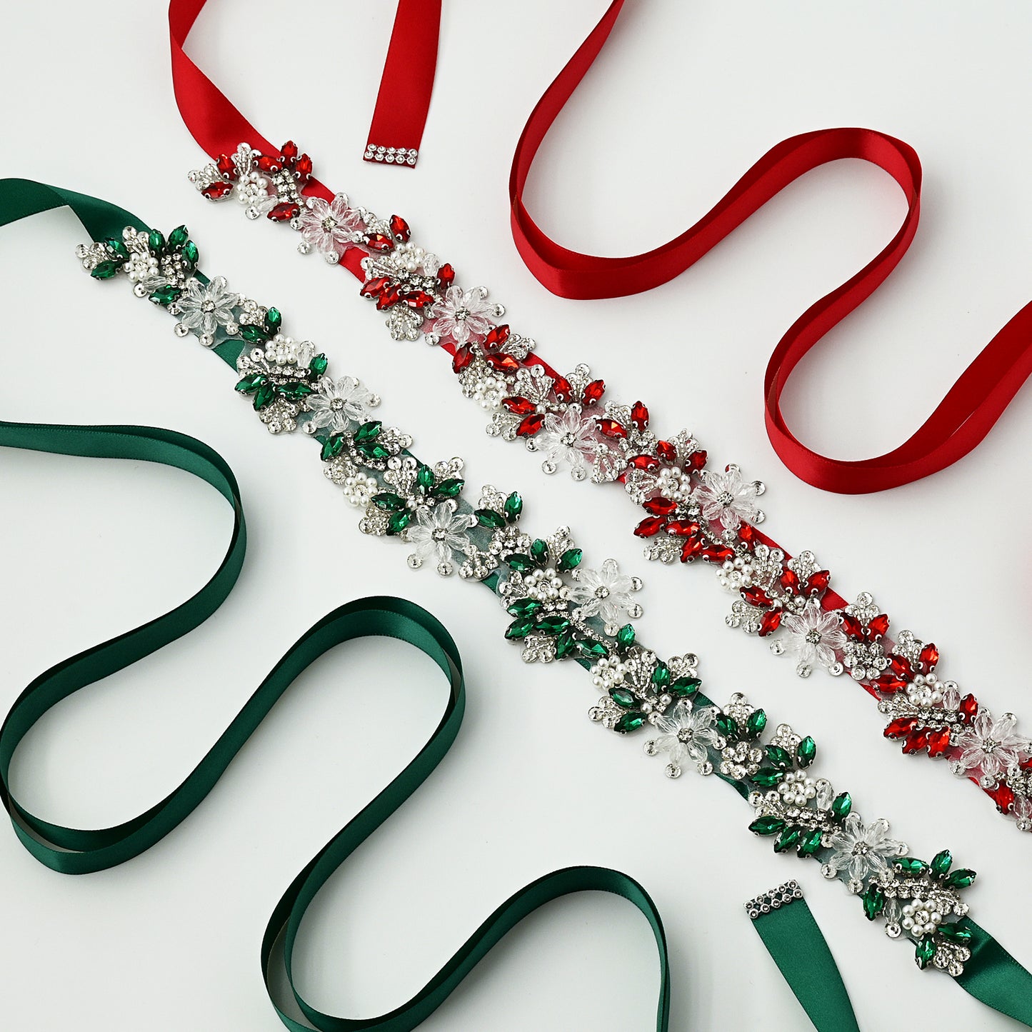 Rhinestone Flower Belt – Bridella BS434