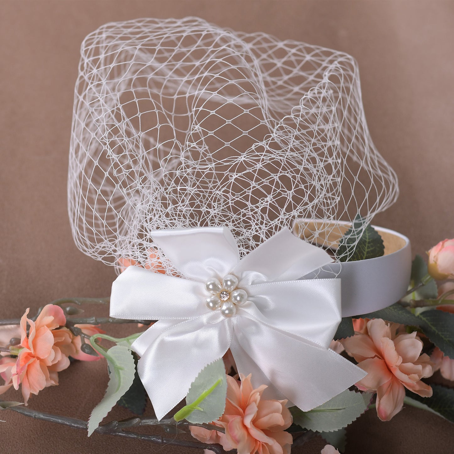 Fashion Ladies Face Accessories Handmade Bow Fishnet Hair Accessories Bridal Wedding Prom Bird Cage Veil - Bridella BVA07