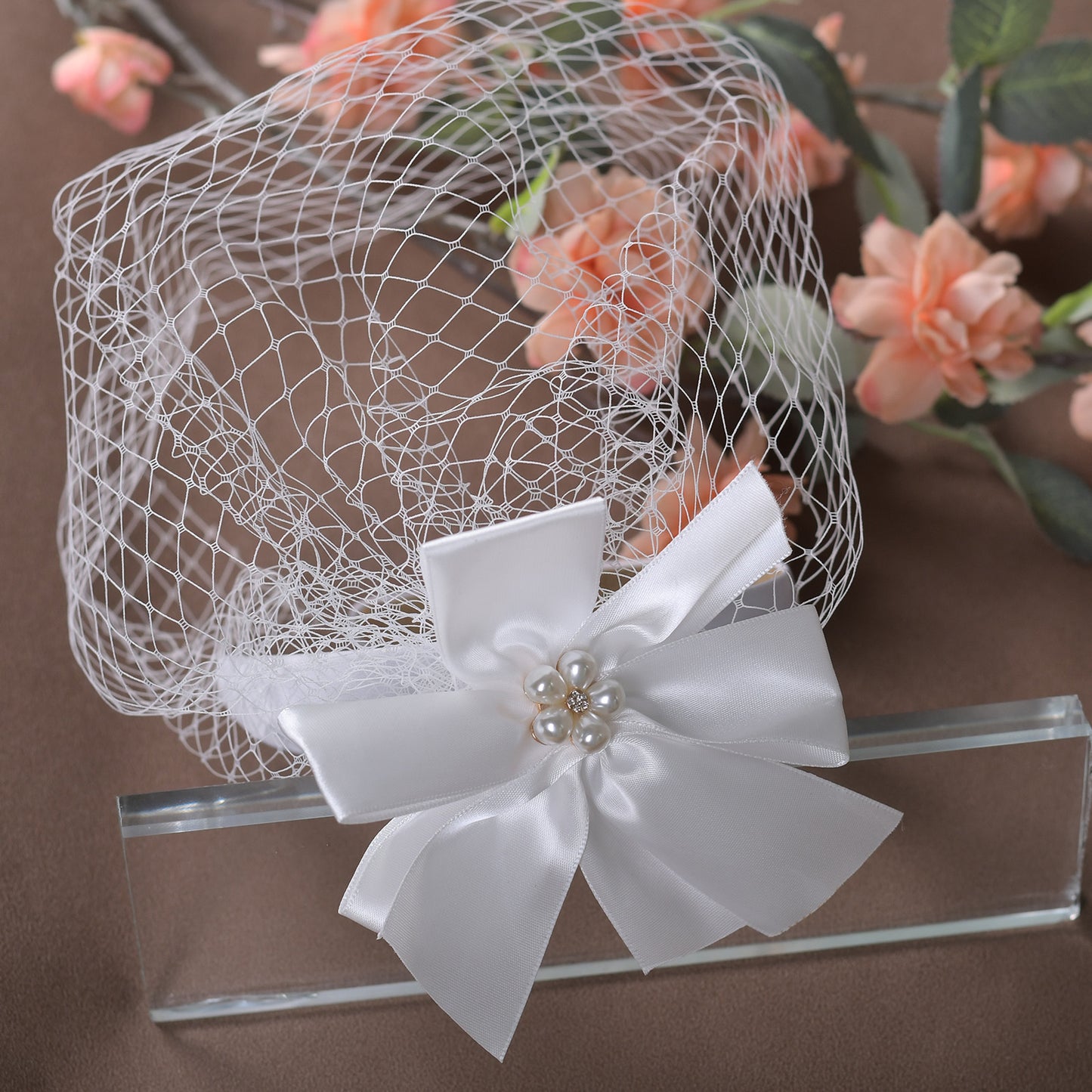 Fashion Ladies Face Accessories Handmade Bow Fishnet Hair Accessories Bridal Wedding Prom Bird Cage Veil - Bridella BVA07