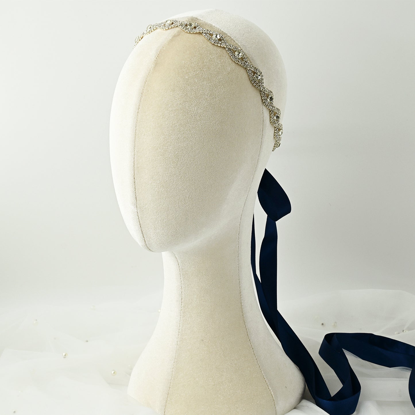 Navy Blue Wedding Rhinestone Bridal Belt - Bridella BS302