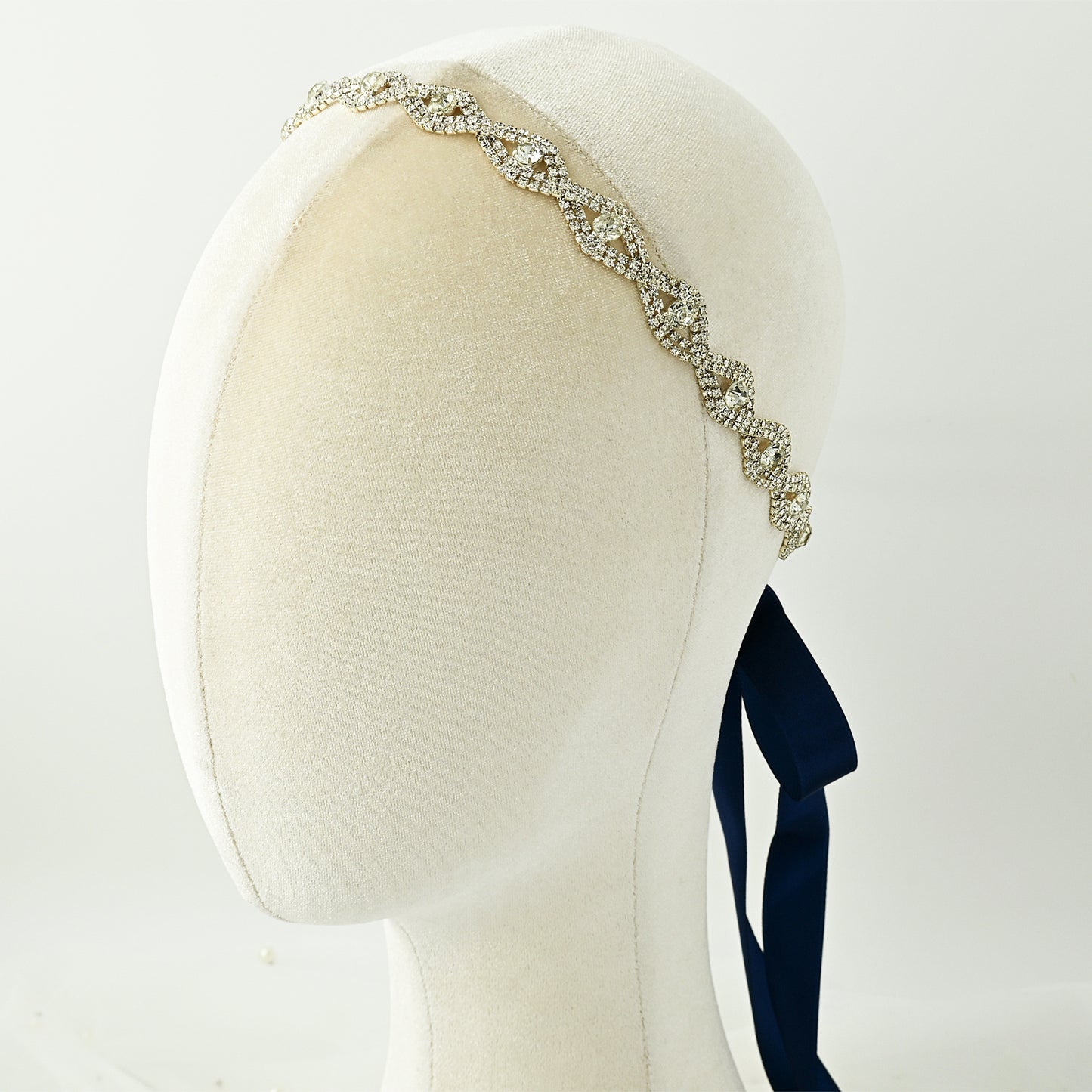 Navy Blue Wedding Rhinestone Bridal Belt - Bridella BS302