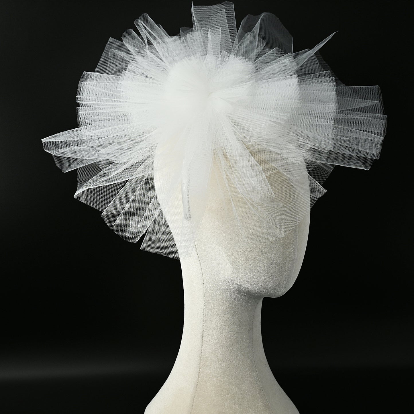 Floral Bridal Blusher Veil Multi Layer Wedding Headband Short Veil White - Bridella BMA01-I