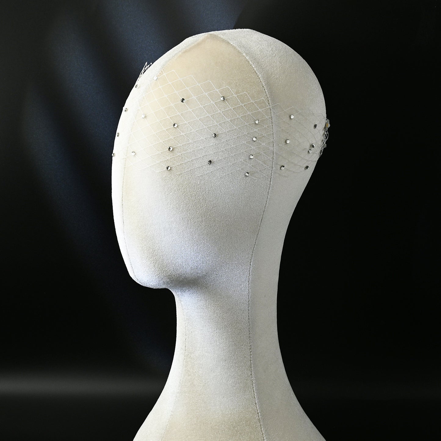 Sparkling Rhinestone Bridal Veil Wedding Blusher Veil - Bridella BMA30-W