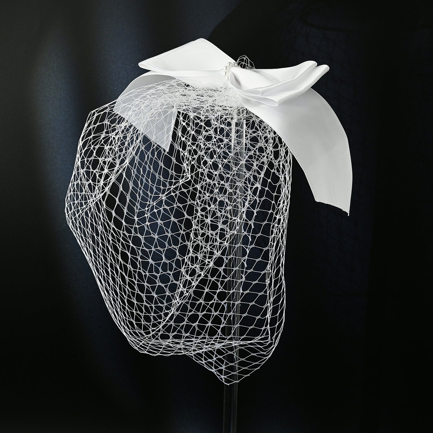 Hot Sale High Quality White Bowknot Mesh Veil Prom Party Hair Comb Veil Bridal Wedding Birdcage Veil - Bridella BVA03