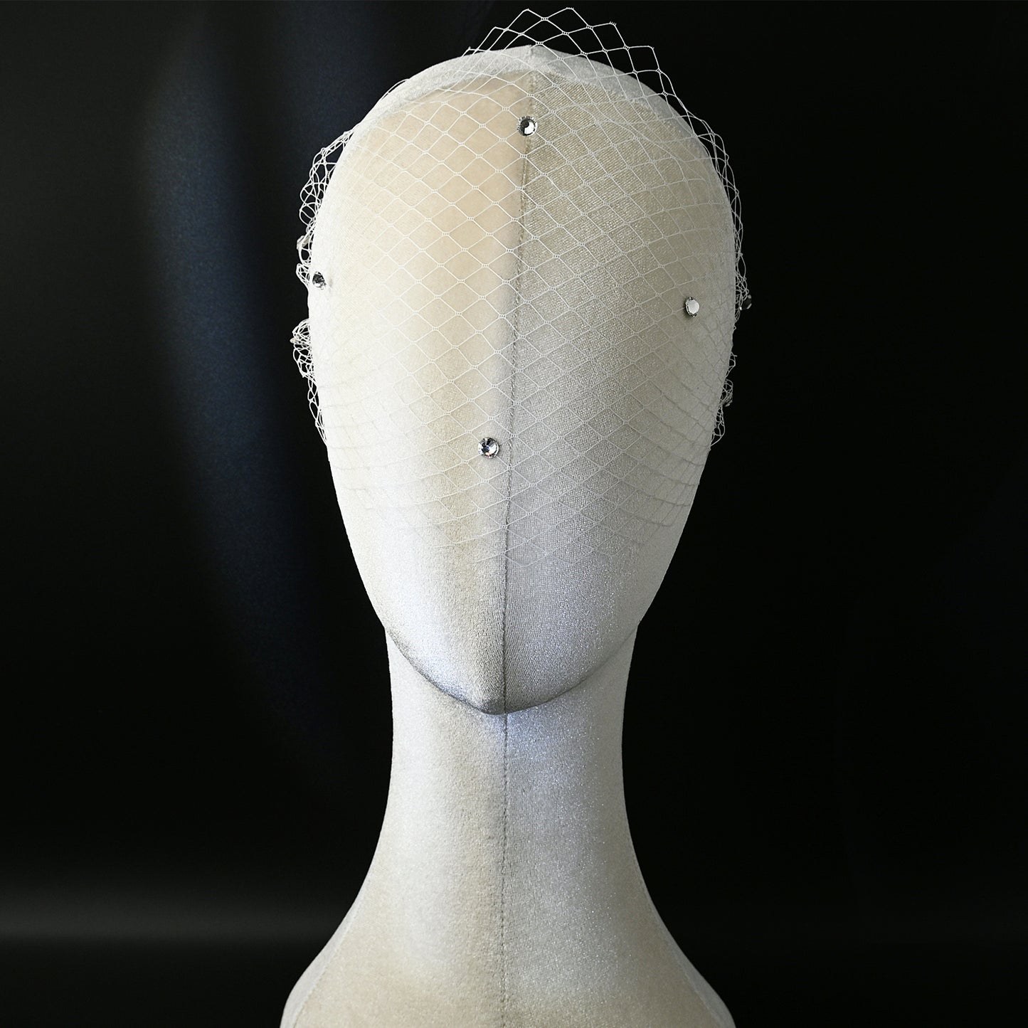 Rhinestone Bridal Birdcage Veil Fishnet Wedding Veil Comb Vintage Bridal Hair Accessory - Bridella VA04-B