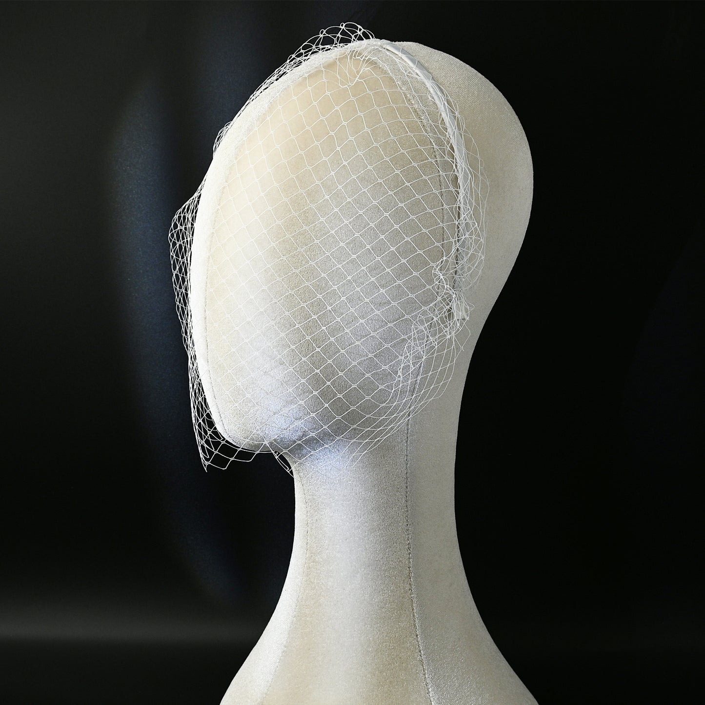 white White Mesh Headband - Bridella BVA06A-W