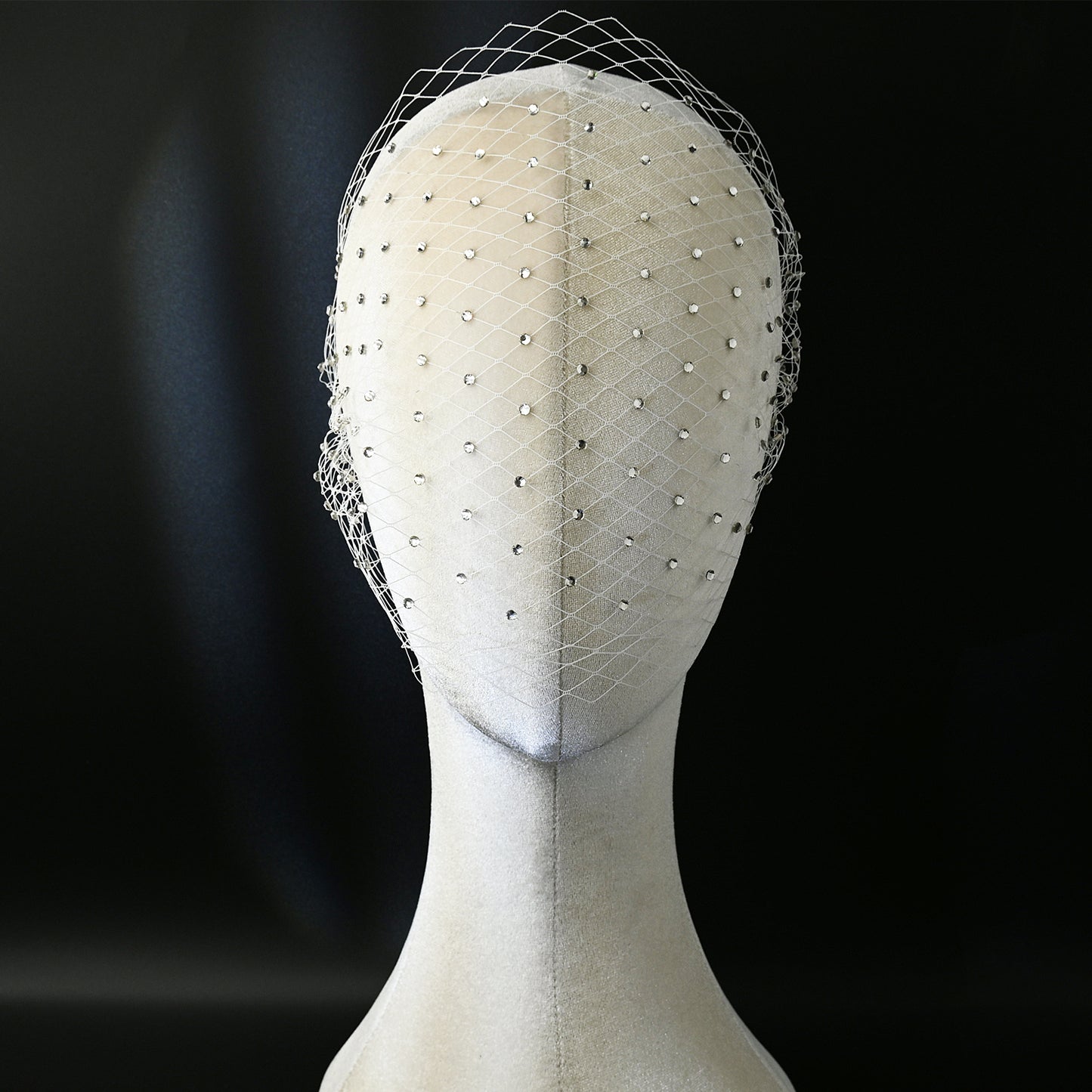 Rhinestone Bridal Blusher Veil Wedding Hair Comb Veil - Bridella BMA37