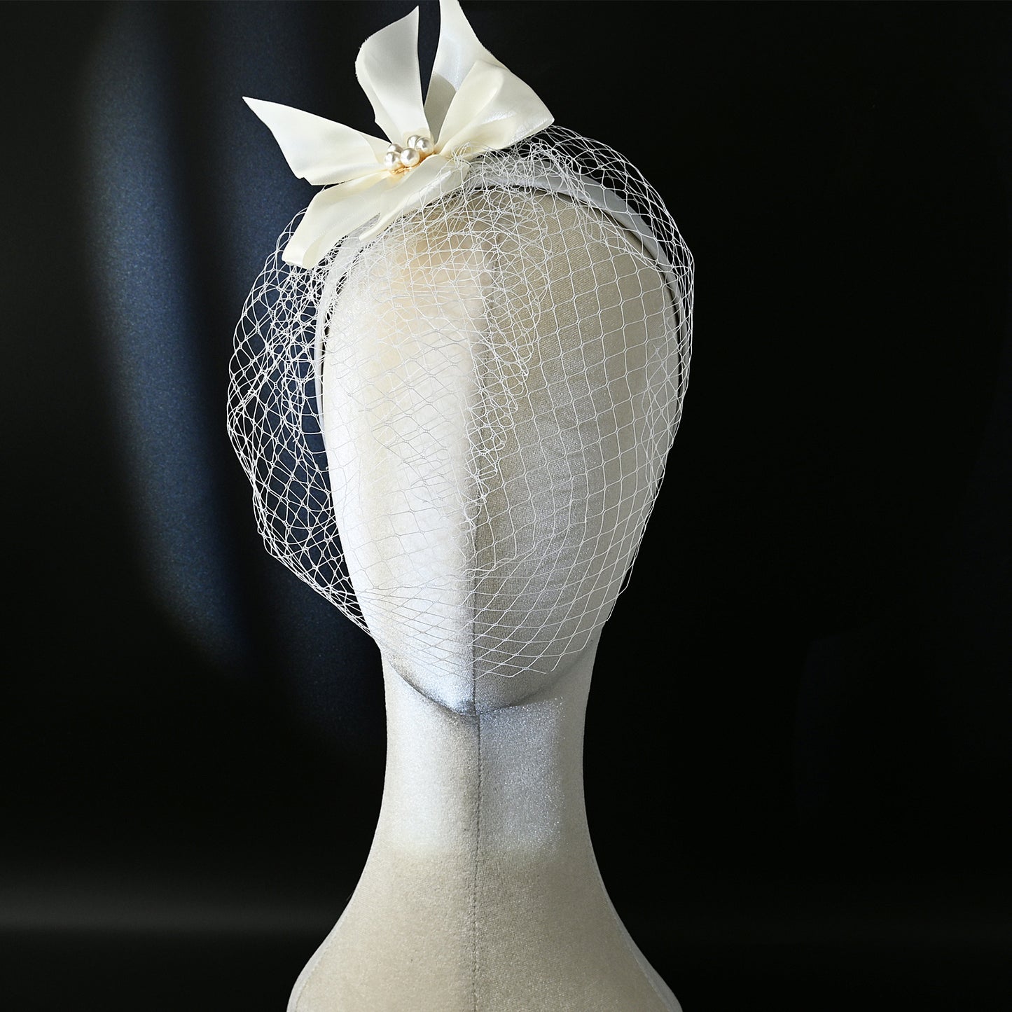 Fashion Ladies Face Accessories Handmade Bow Fishnet Hair Accessories Bridal Wedding Prom Bird Cage Veil - Bridella BVA07