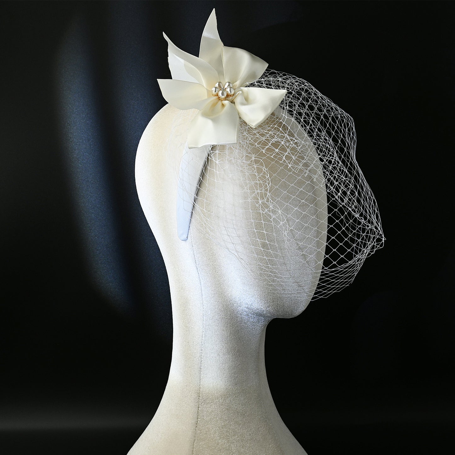 Fashion Ladies Face Accessories Handmade Bow Fishnet Hair Accessories Bridal Wedding Prom Bird Cage Veil - Bridella BVA07