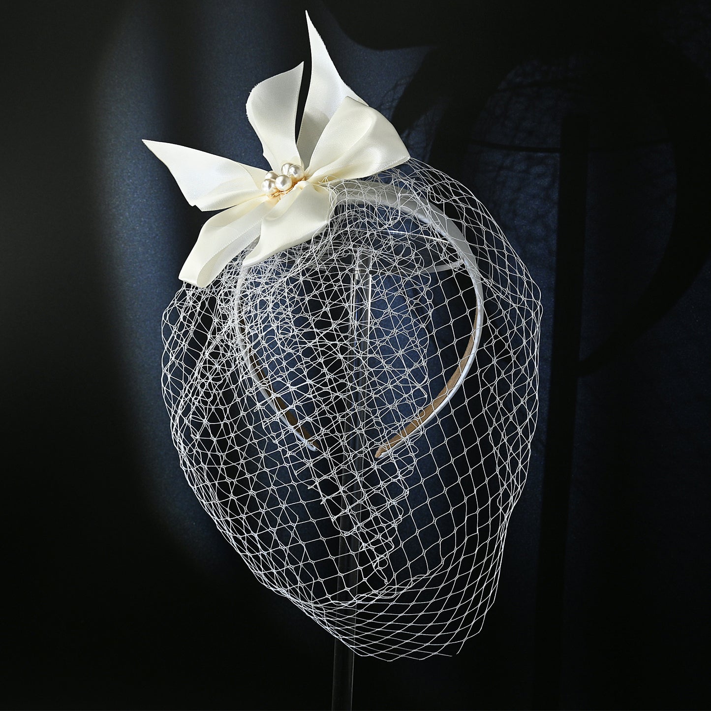 Fashion Ladies Face Accessories Handmade Bow Fishnet Hair Accessories Bridal Wedding Prom Bird Cage Veil - Bridella BVA07