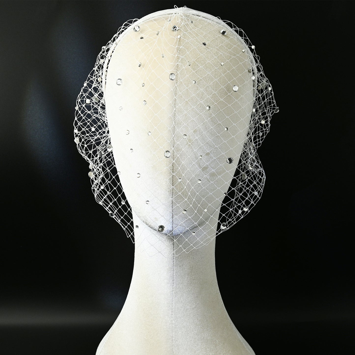Birdcage Bridal Veil Elastic Headband Blusher Face Veil Wedding Hair Accessory - Bridella BVA12-W