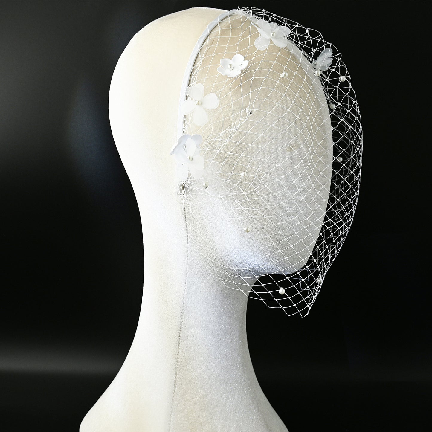 Floral Bridal Veil Headband Wedding Hair Accessory - Bridella BVA27-W
