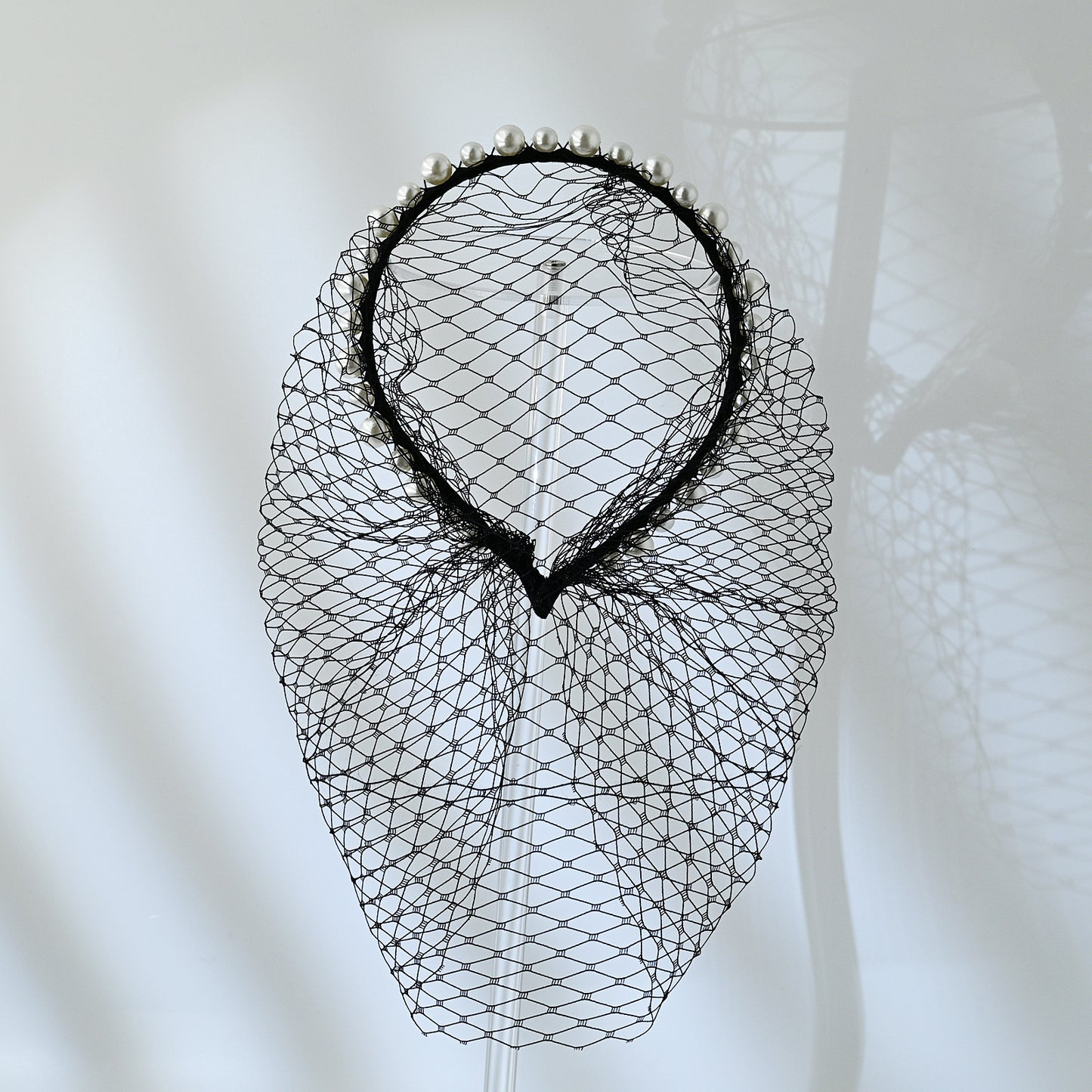 Black Birdcage Veil Bridal Blusher Face Veil Vintage Wedding Hair Accessory - Bridella BVA11-B