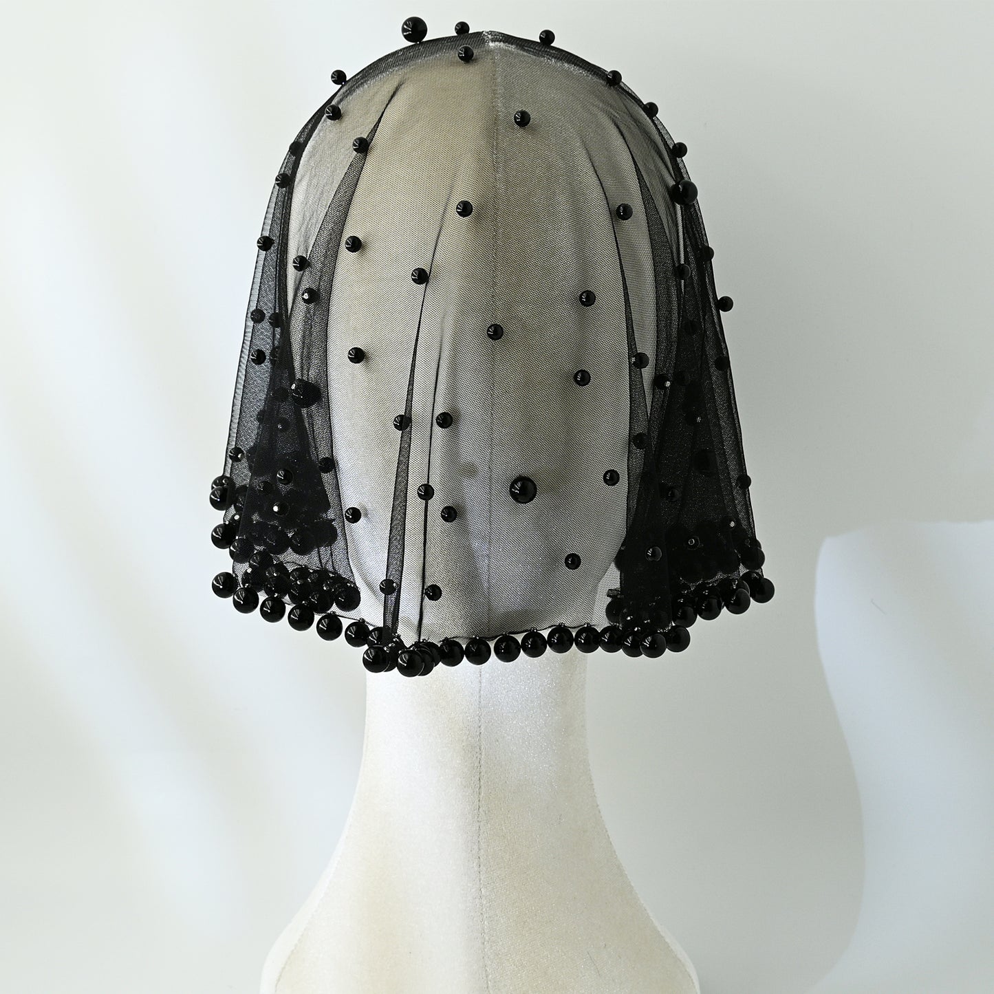 Pearl Beaded Blusher Veil Short Bridal Face Veil 50cm Wedding Bride Accessory - Bridella BVA10-B