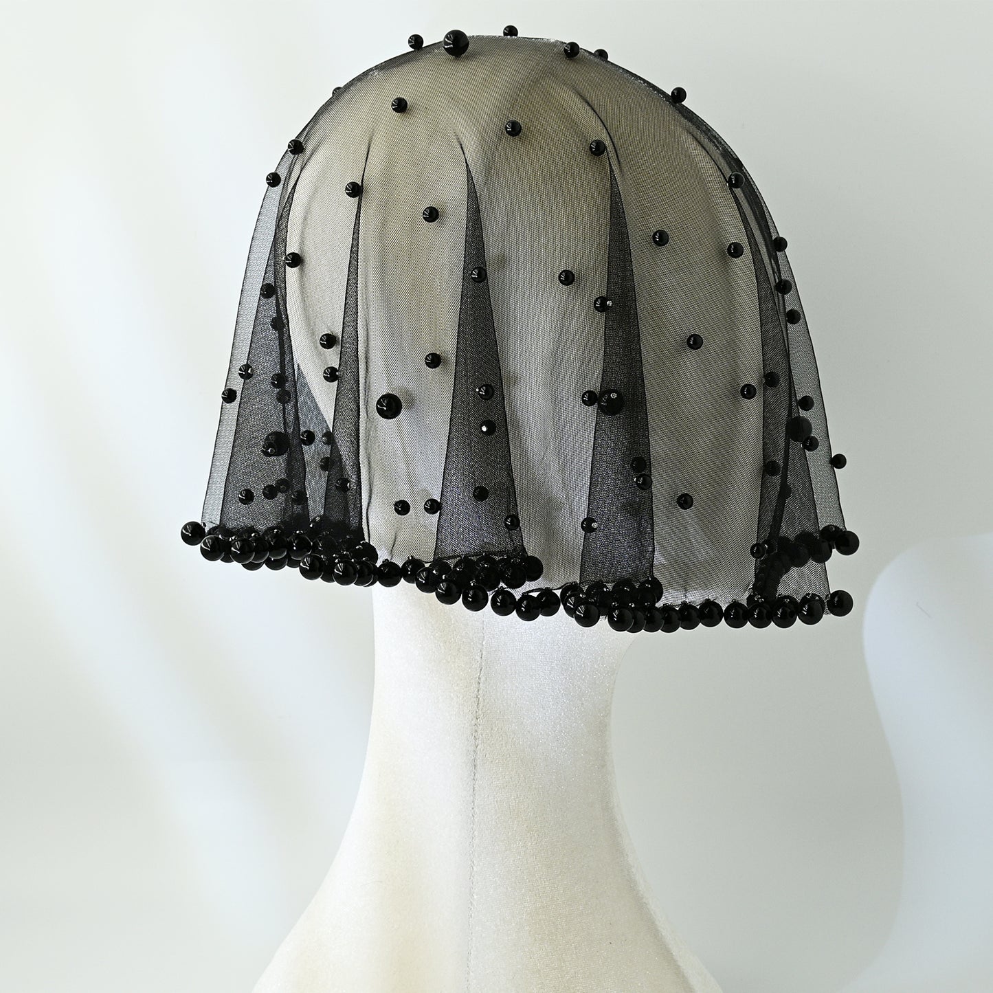 Pearl Beaded Blusher Veil Short Bridal Face Veil 50cm Wedding Bride Accessory - Bridella BVA10-B