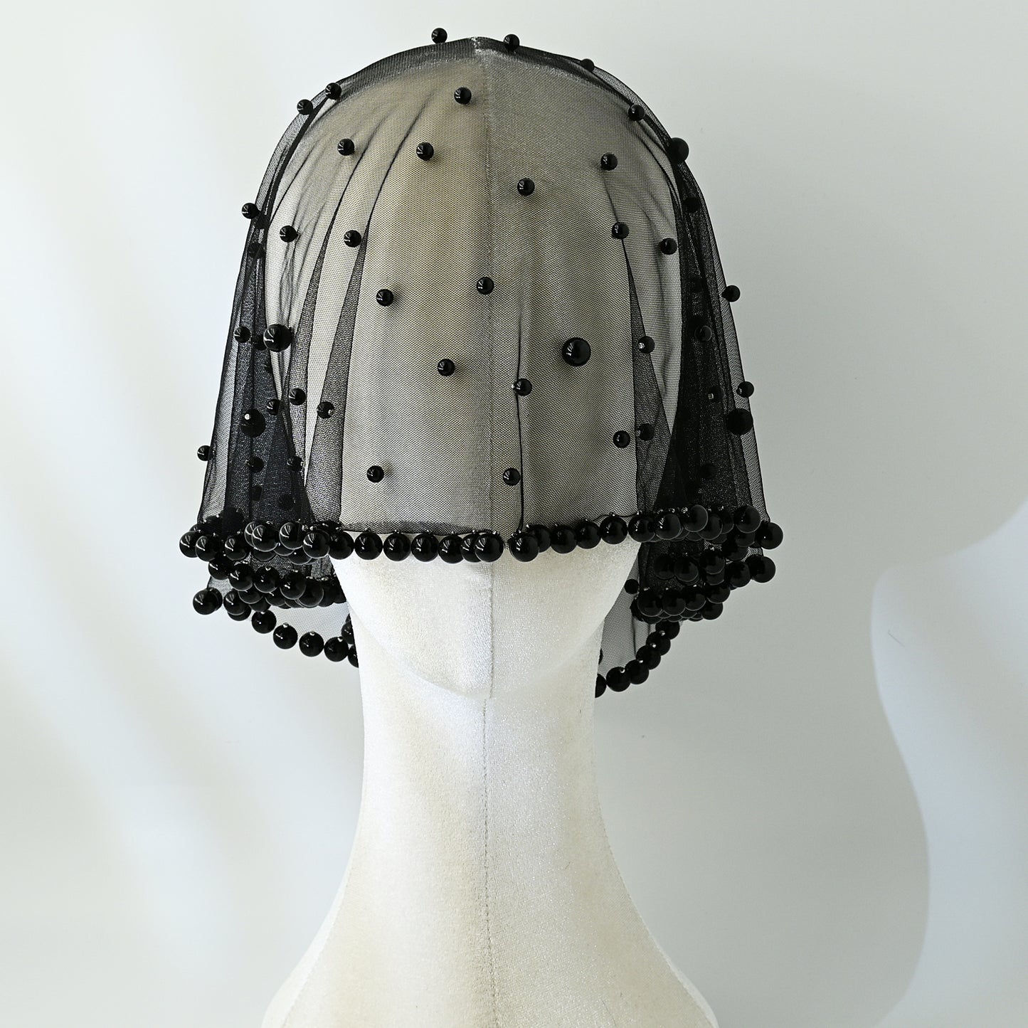 Pearl Beaded Blusher Veil Short Bridal Face Veil 50cm Wedding Bride Accessory - Bridella BVA10-B
