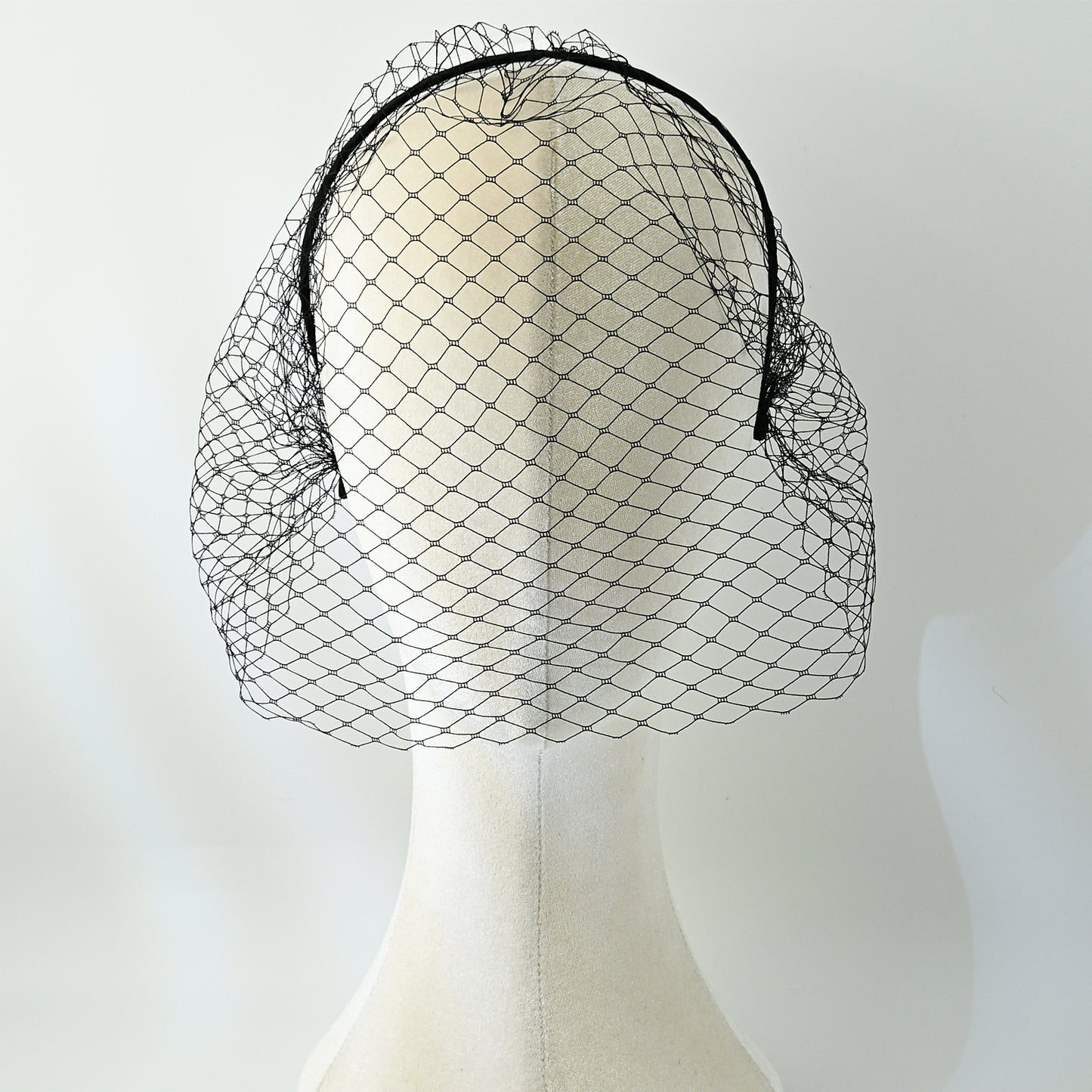 white White Mesh Headband - Bridella BVA06A-B