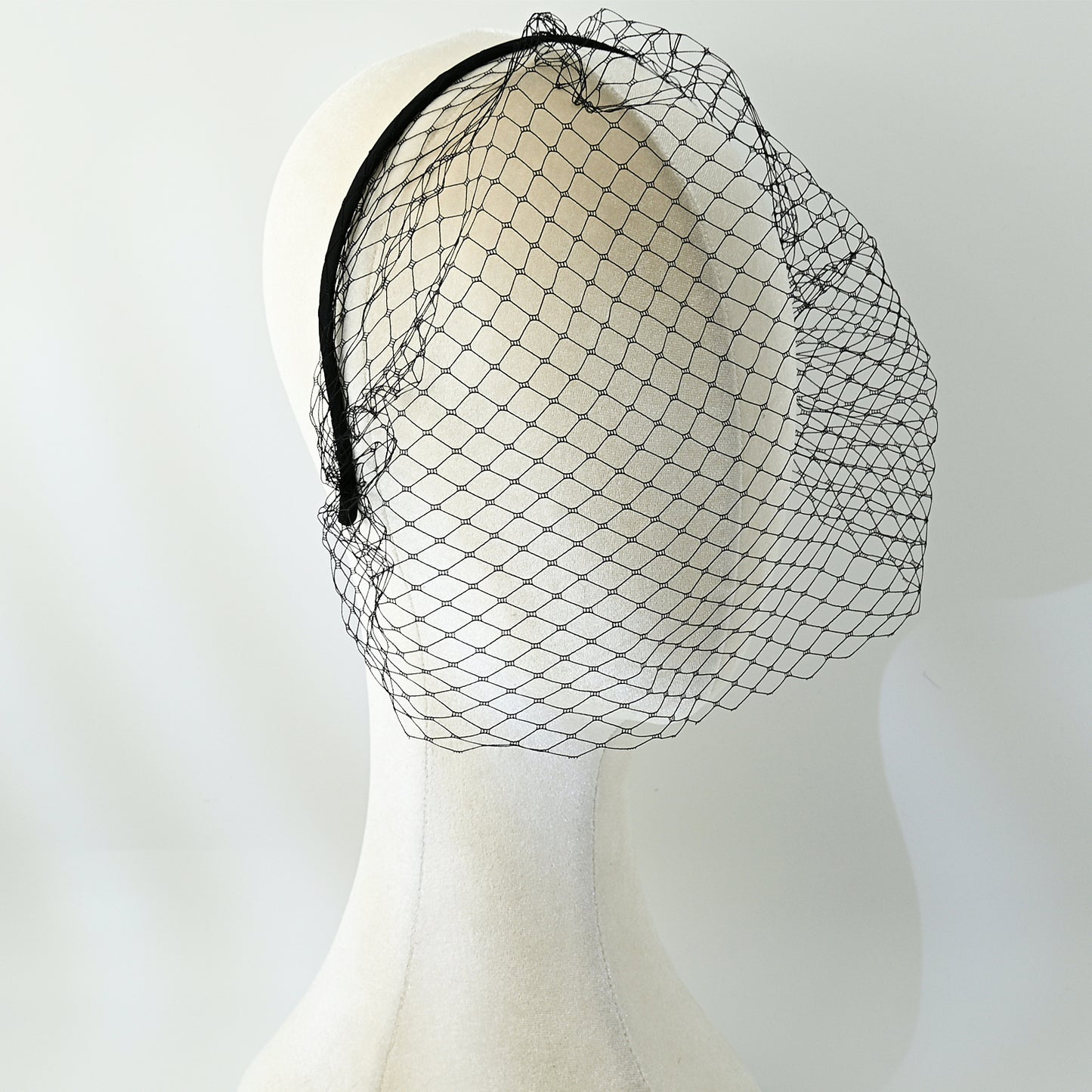 white White Mesh Headband - Bridella BVA06A-B