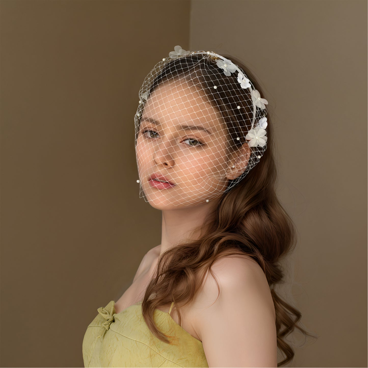 Floral Bridal Veil Headband Wedding Hair Accessory - Bridella BVA27-W