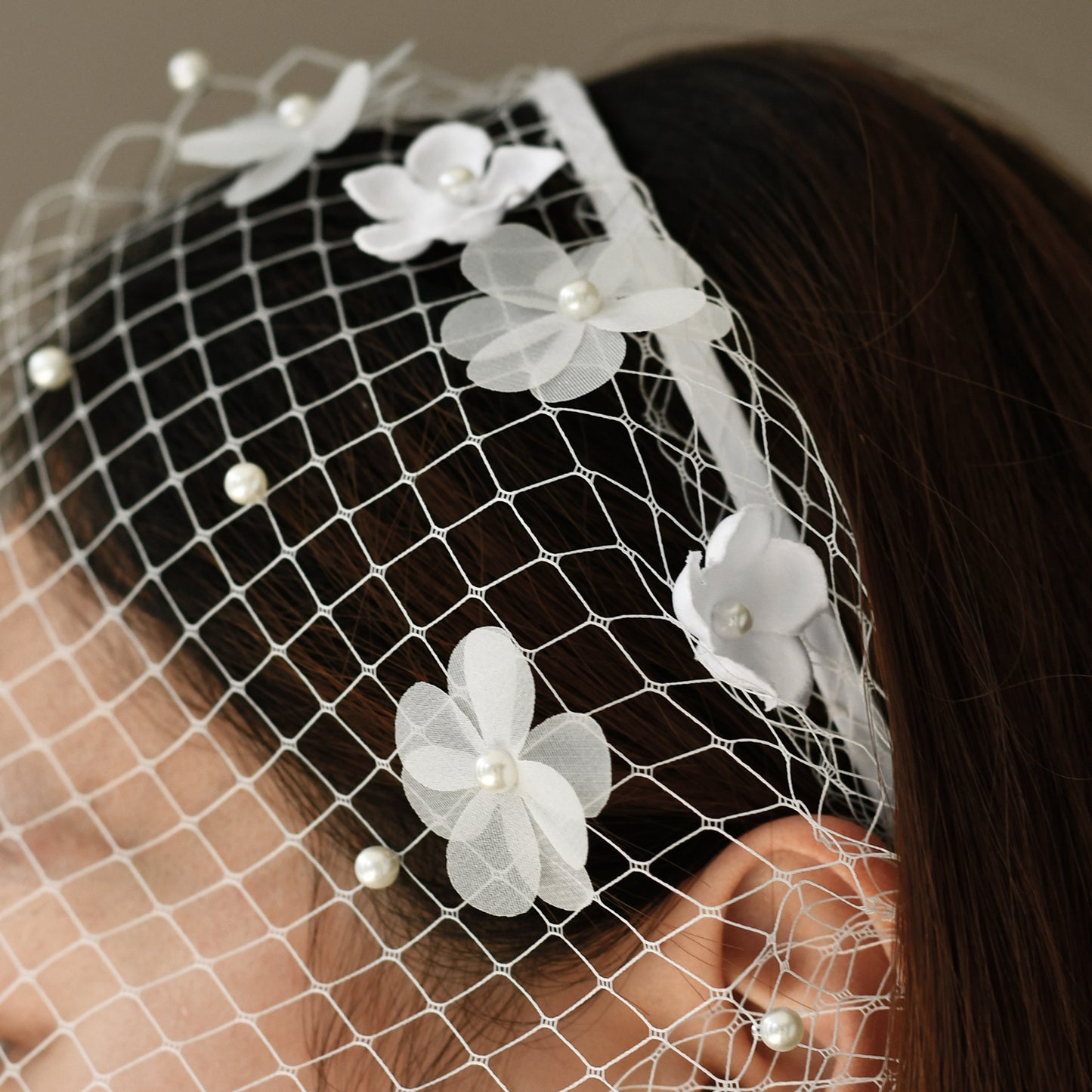 Floral Bridal Veil Headband Wedding Hair Accessory - Bridella BVA27-W