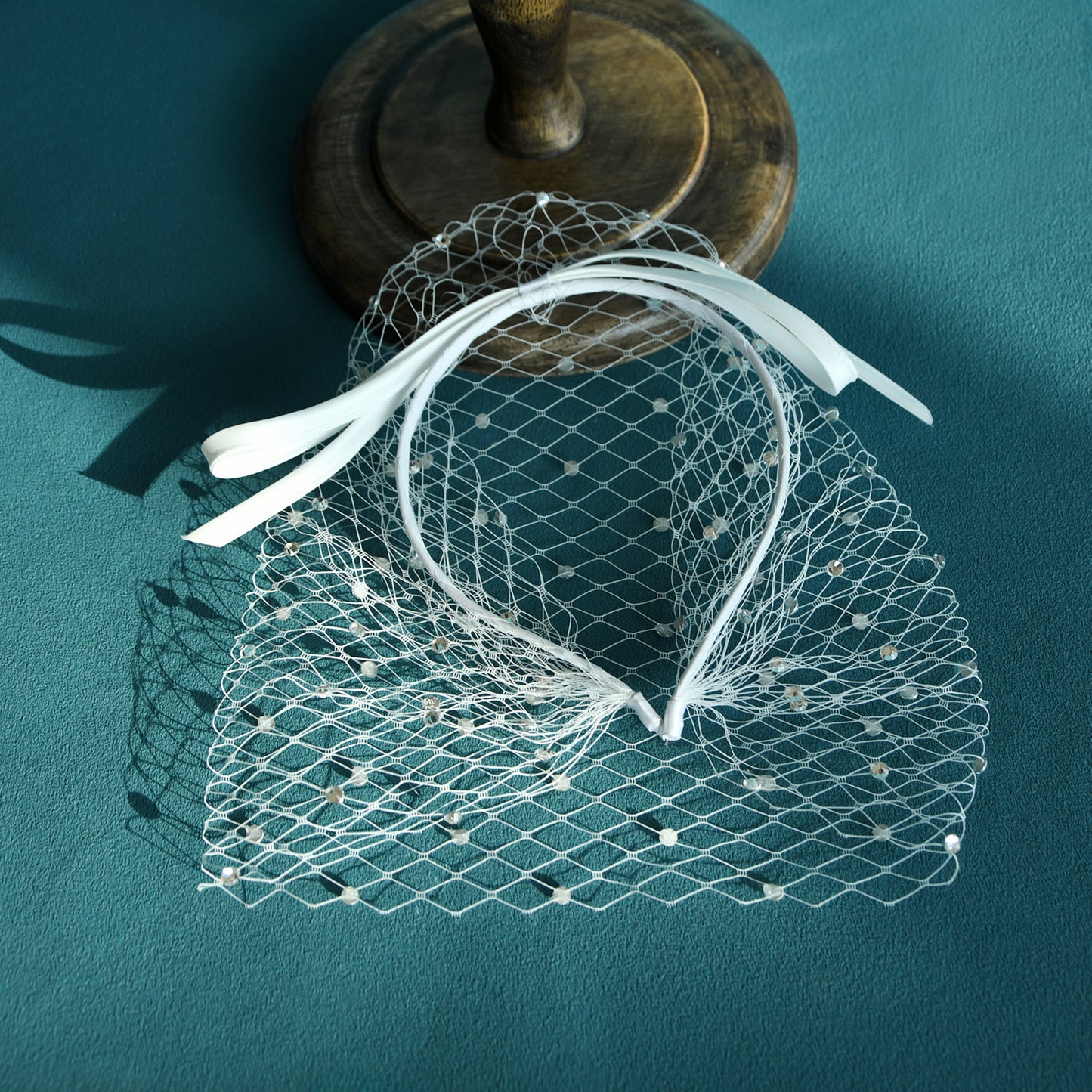 Rhinestone Birdcage Bridal Veil Wedding Headband Veil - Bridella BMA21-W