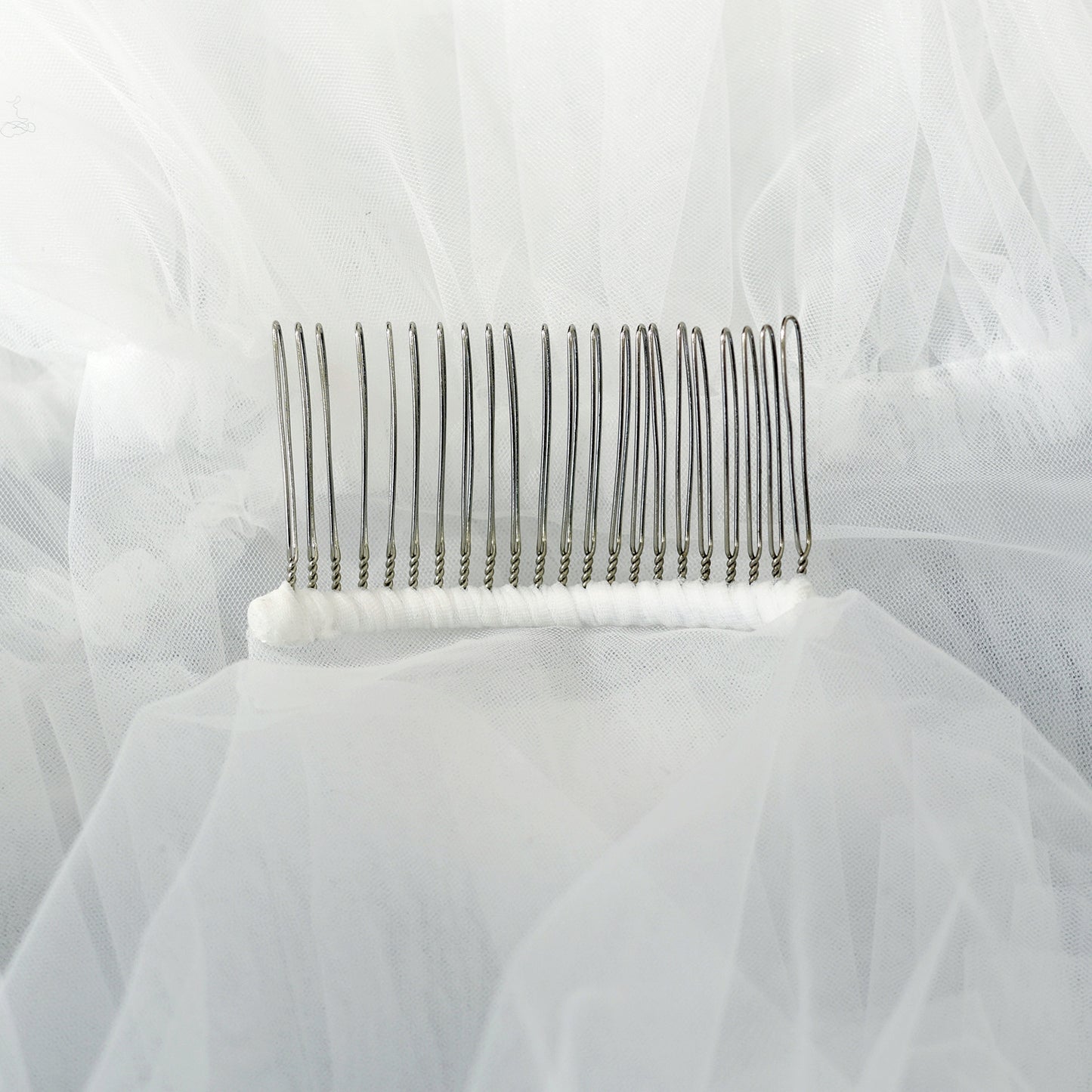 Ivory, Fluffy, Minimalism, Two layer, Bridal veil