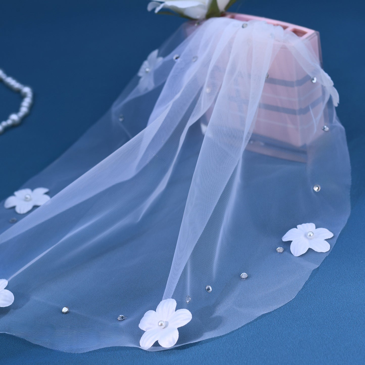 Pearl Birdcage Bridal Veil Wedding Hair Comb Veil - Bridella BMA20