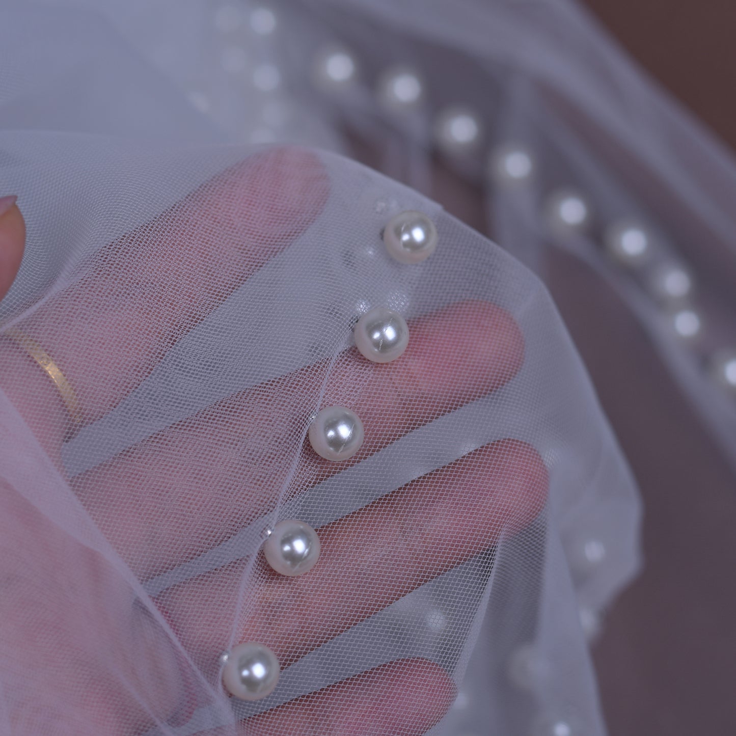 Pearl Mesh Bridal Shawl Wedding Wrap - Bridella BVG40A