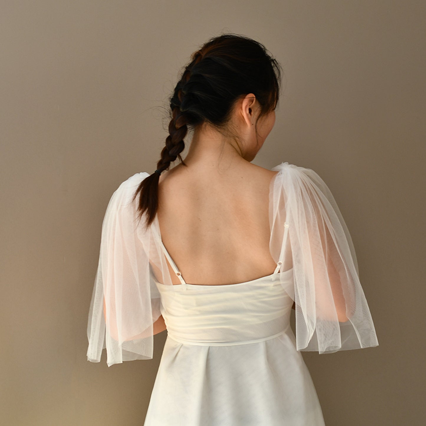 Mesh Bridal Shawl Sleeves Wedding Wrap - Bridella BVG40