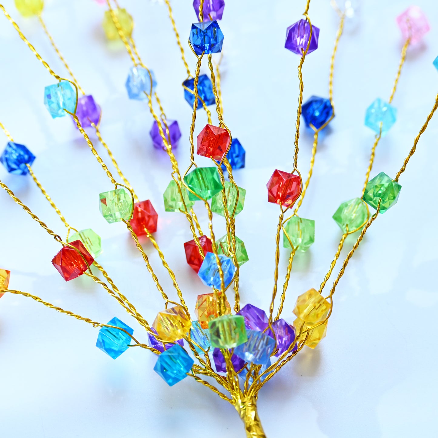 Single Stem Multicolor Crystal Beaded Artificial Flower K24