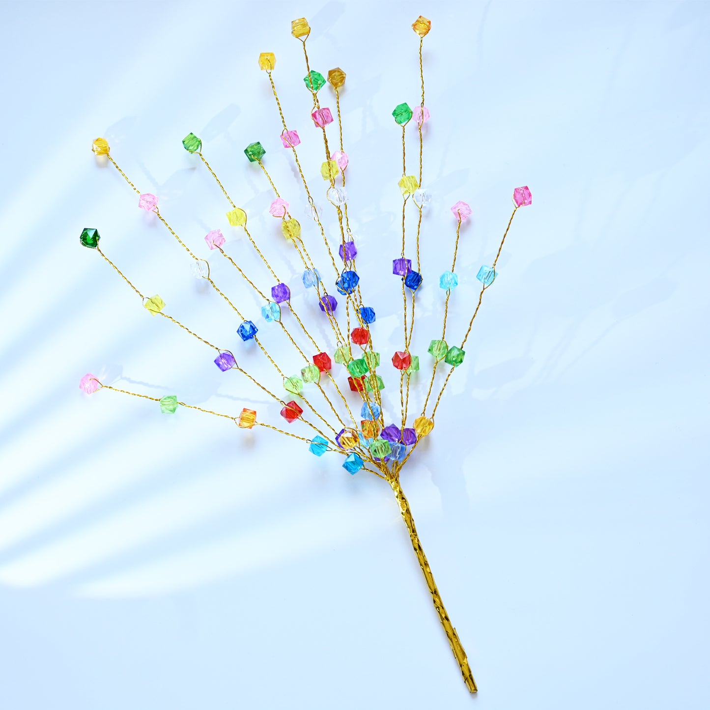 Single Stem Multicolor Crystal Beaded Artificial Flower K24