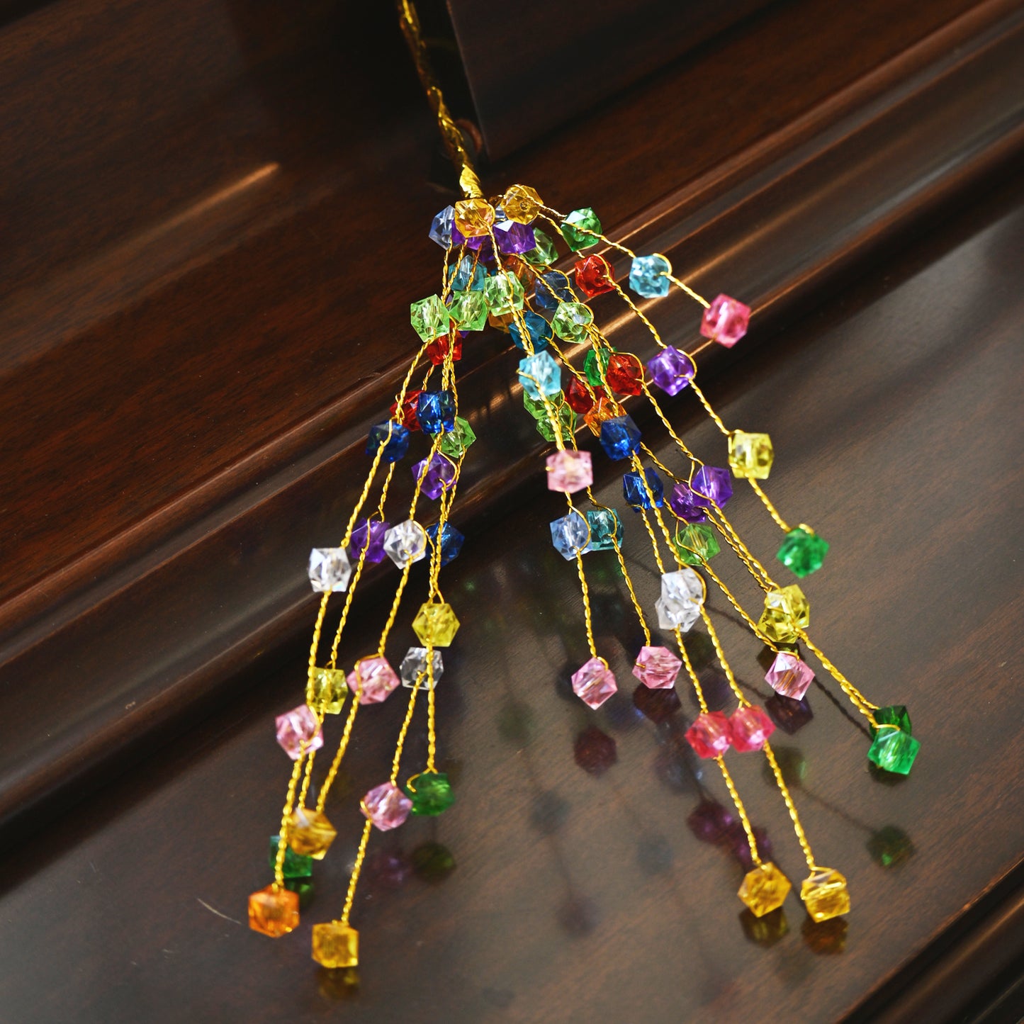 Single Stem Multicolor Crystal Beaded Artificial Flower K24