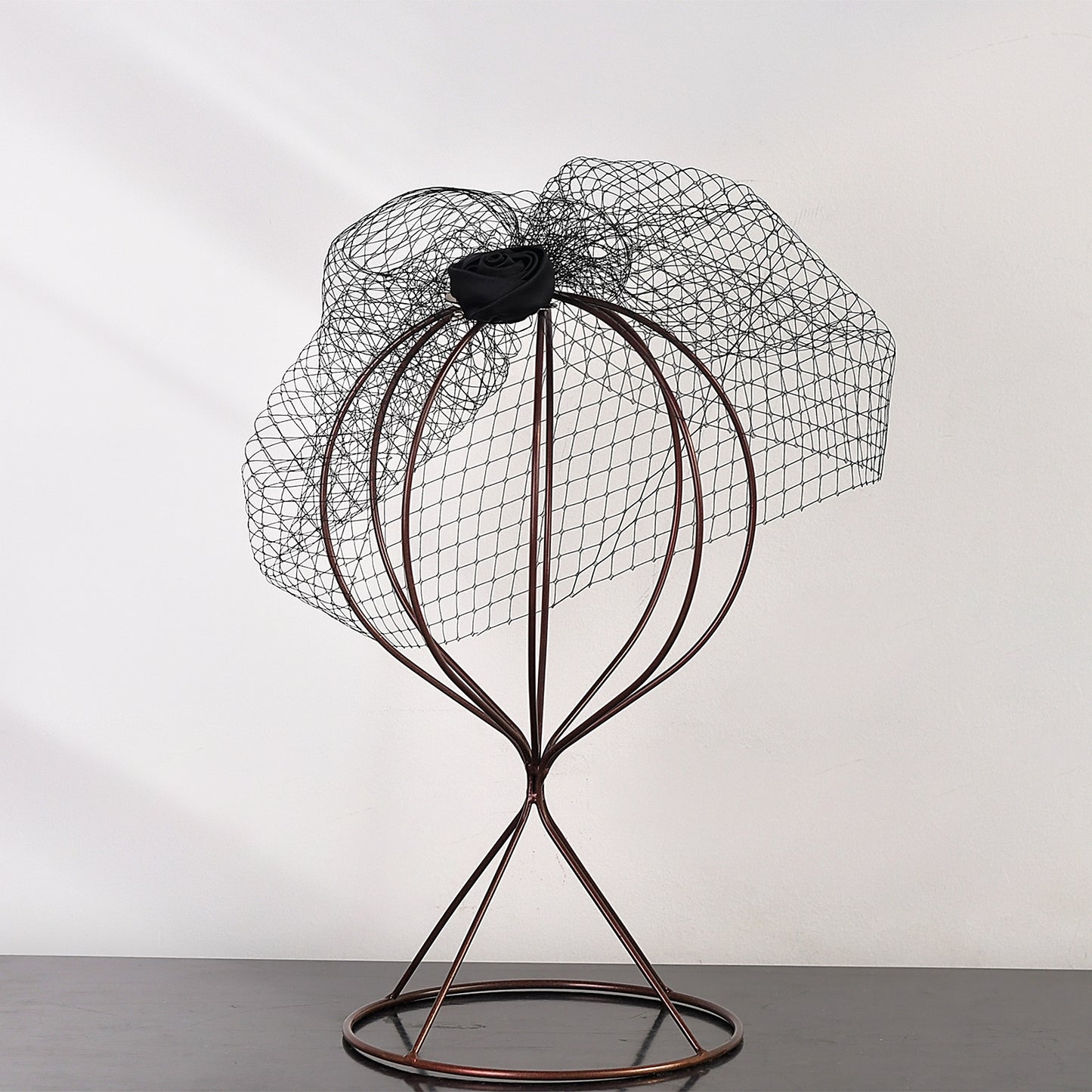 Black Flower Birdcage Bridal Veil Blusher Face Veil Vintage Wedding Hair Accessory - Bridella BVA02