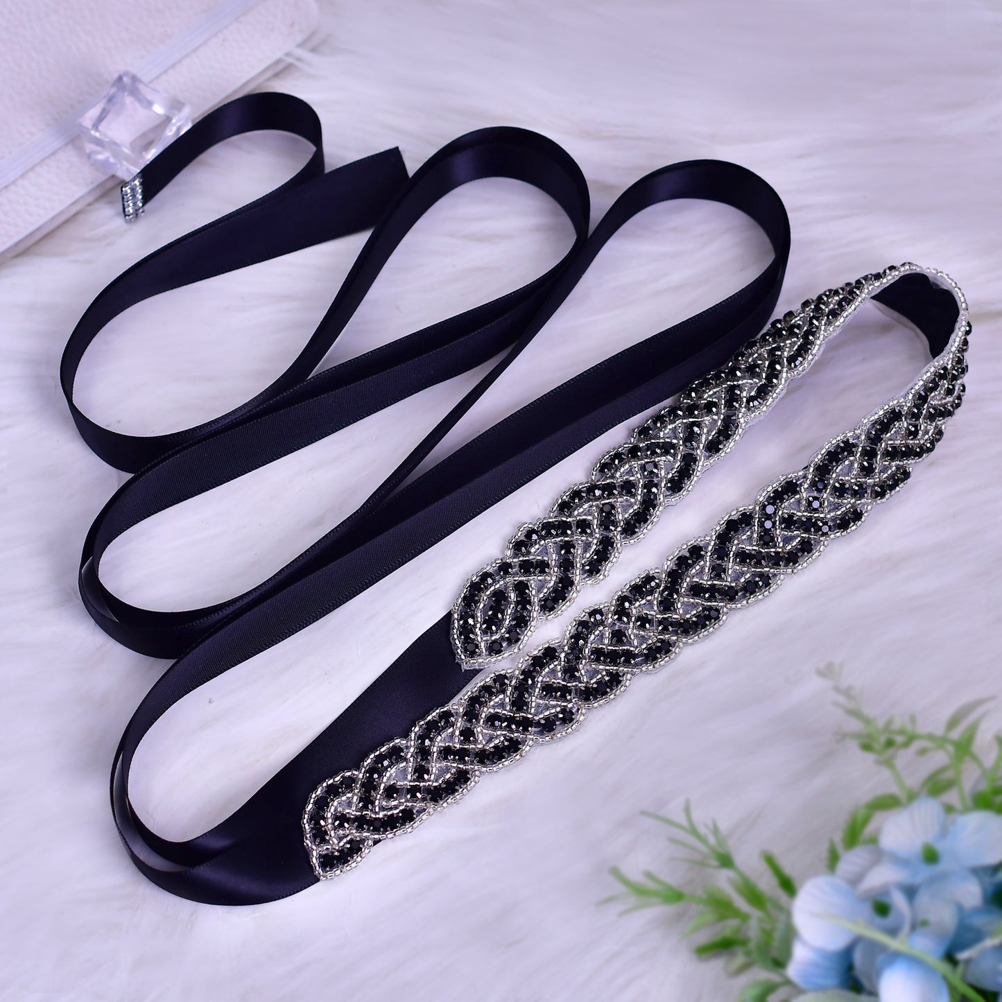 Gold & Red Rhinestone Wedding Belt for Bride - Bridella BS216-GR