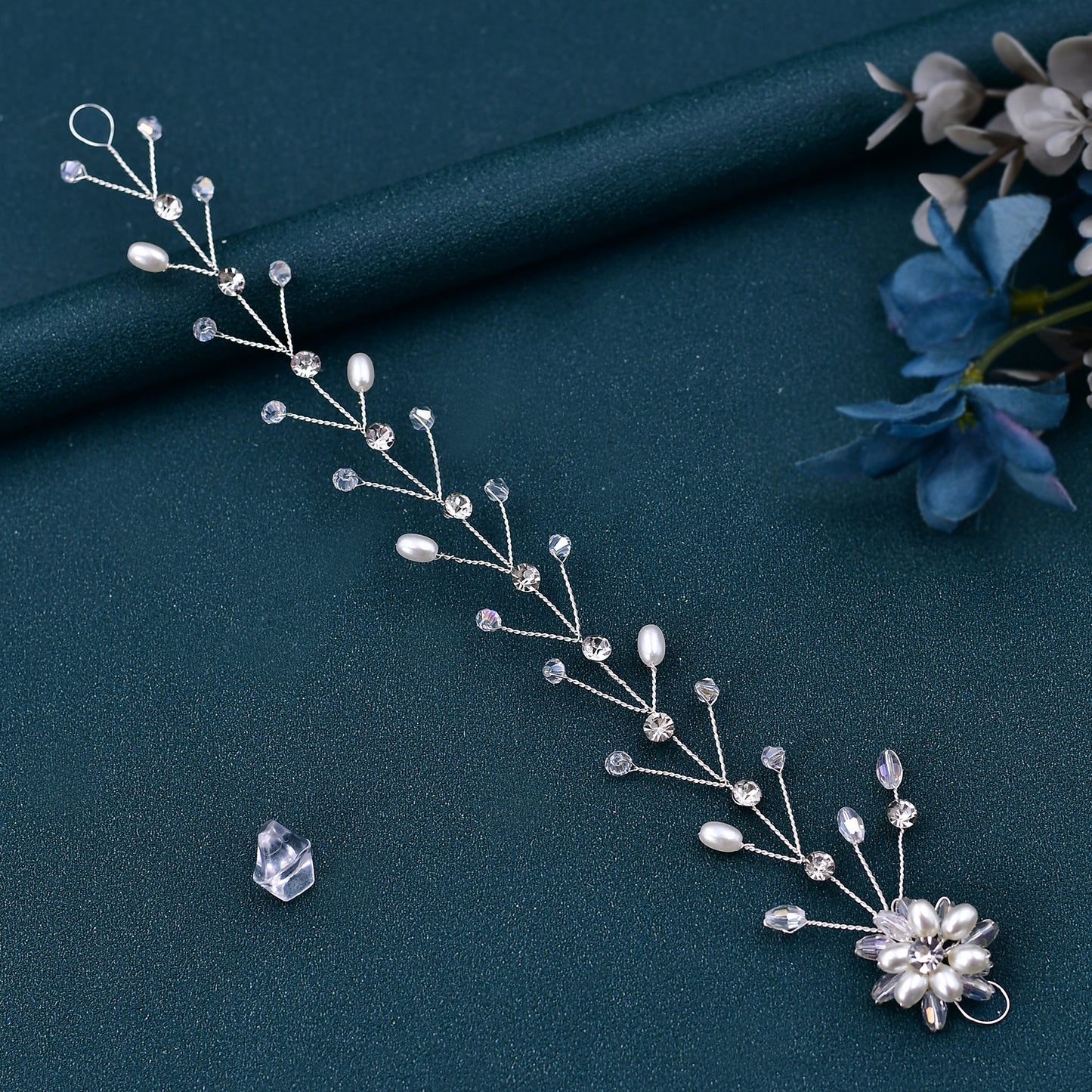 Silver Rhinestone Crown Hair Combs Hair Accessories - Bridella BHP35-S