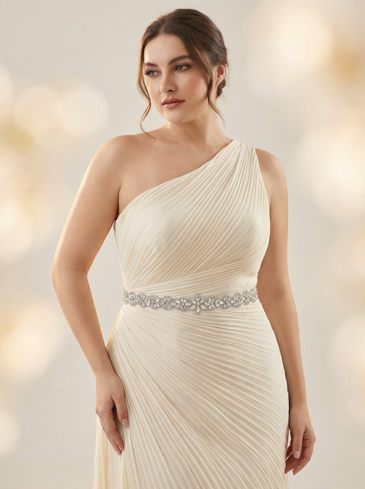 Ivory Rhinestone Belt -Bridella BS21
