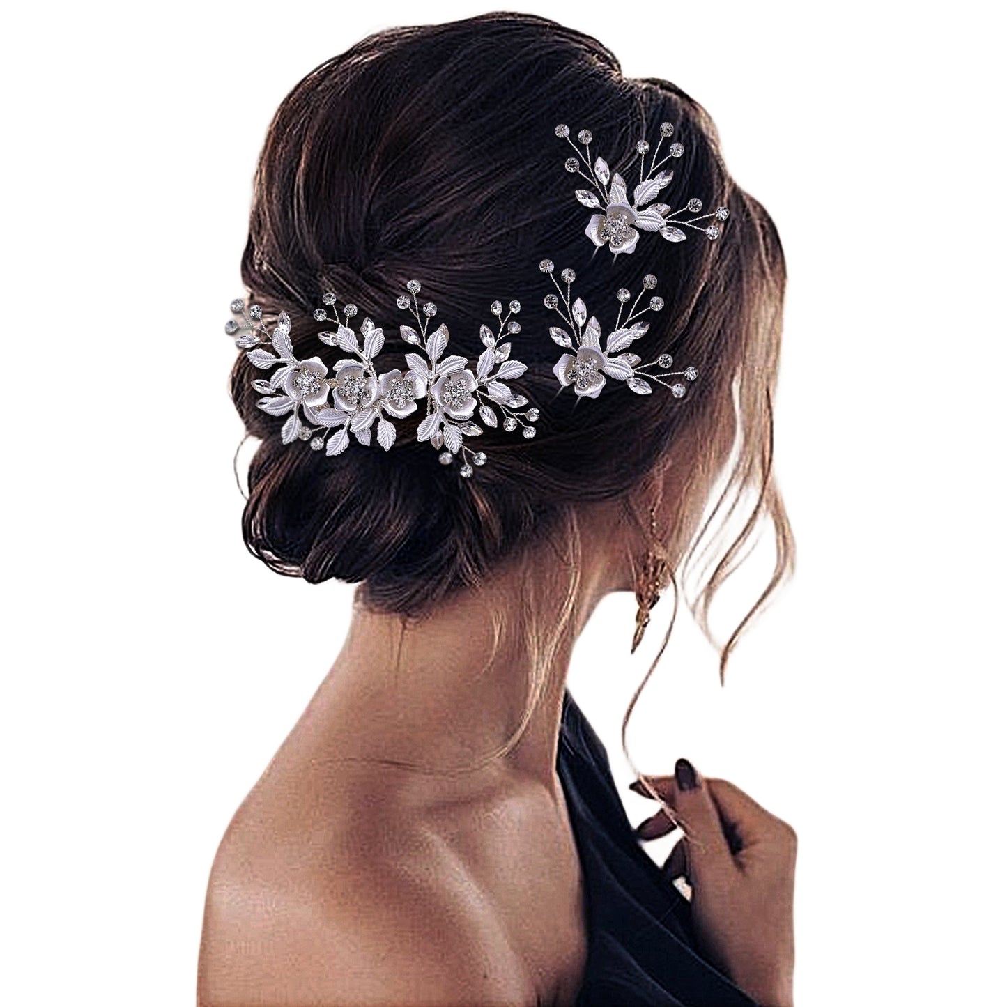 Silver Rhinestone Bridal Hair Comb Wedding Accessory - Bridella BHP343-Comb