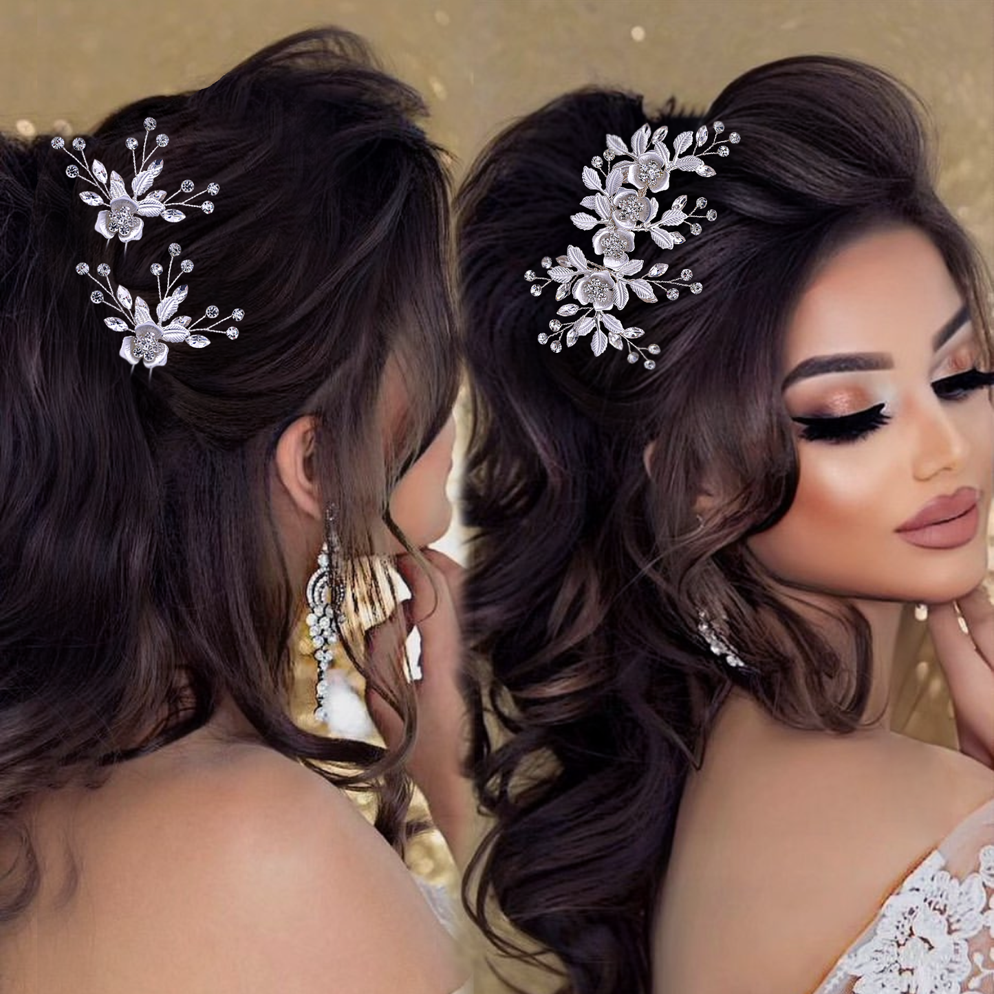 Silver Rhinestone Bridal Hair Comb Wedding Accessory - Bridella BHP343-Comb